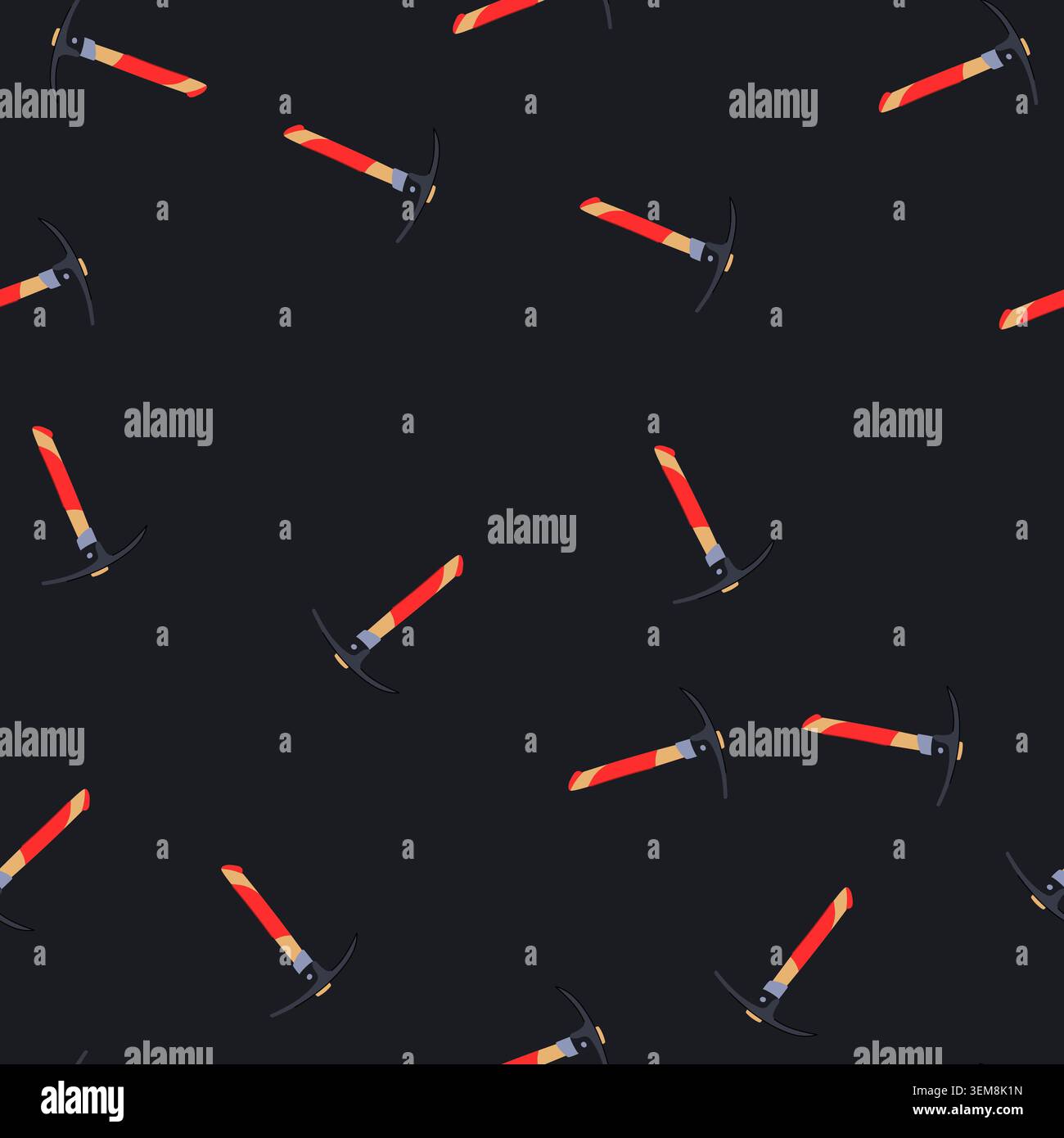 seamless pattern pickaxe pickaxe cartoon vector Stock Vector