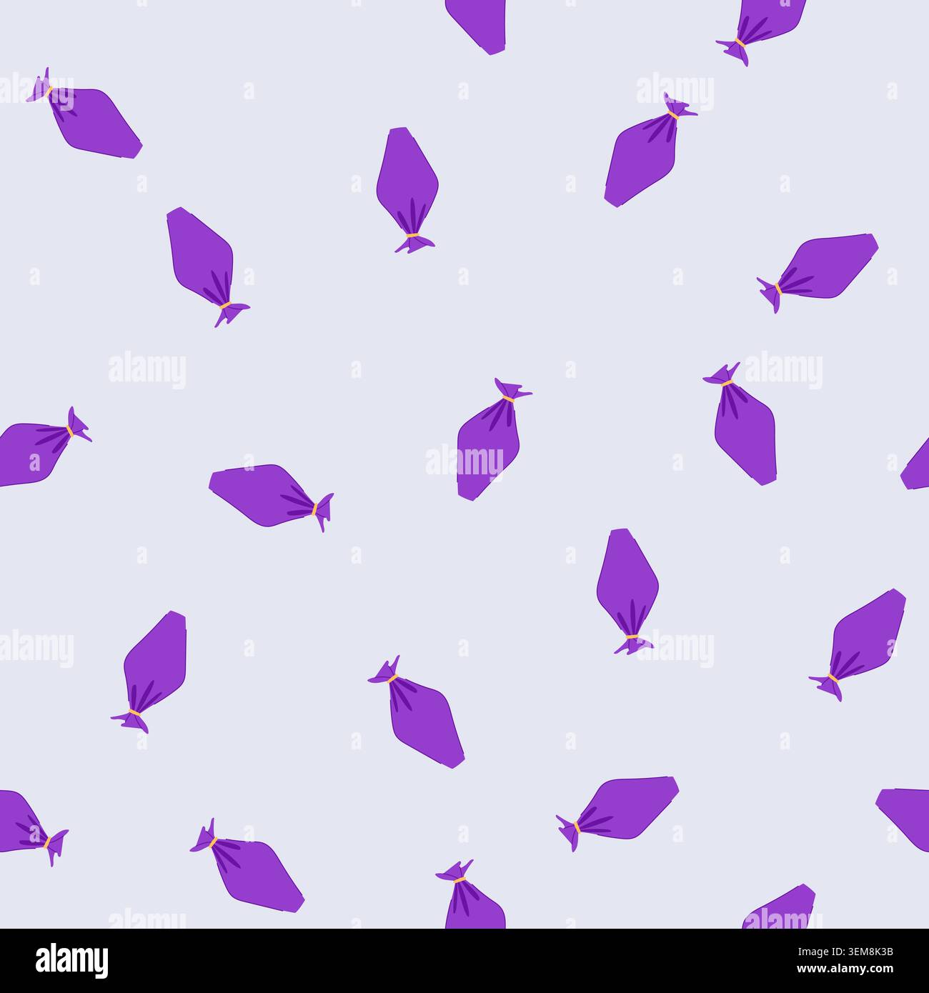 seamless pattern purple pastry bag containing cream ready for decorating Stock Vector