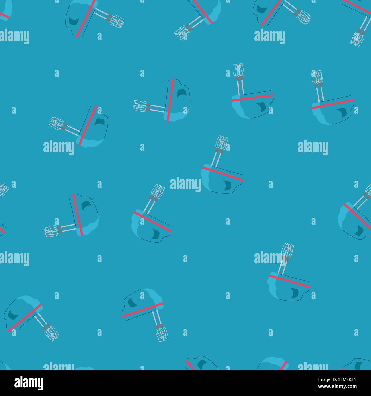 seamless pattern mix hand mixer cartoon vector Stock Vector
