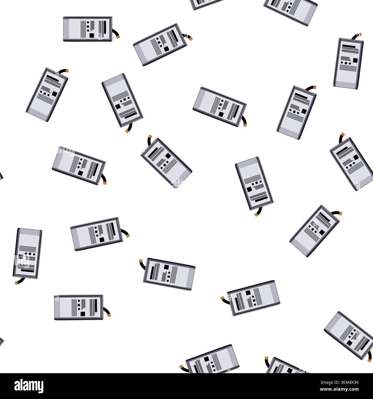 pattern smart mobile phone battery cartoon vector Stock Vector