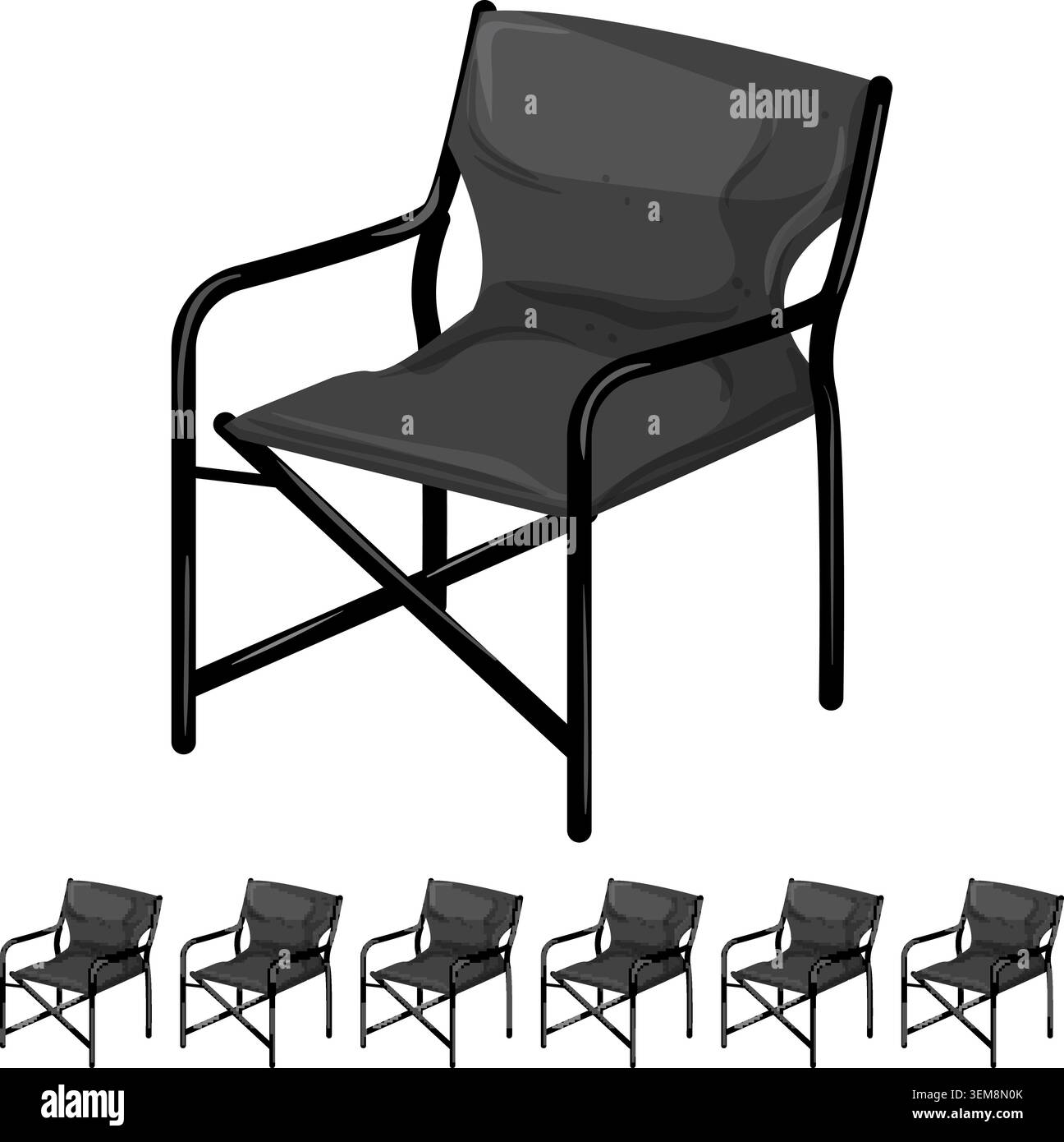 camp folding chair cartoon vector graphic Stock Vector