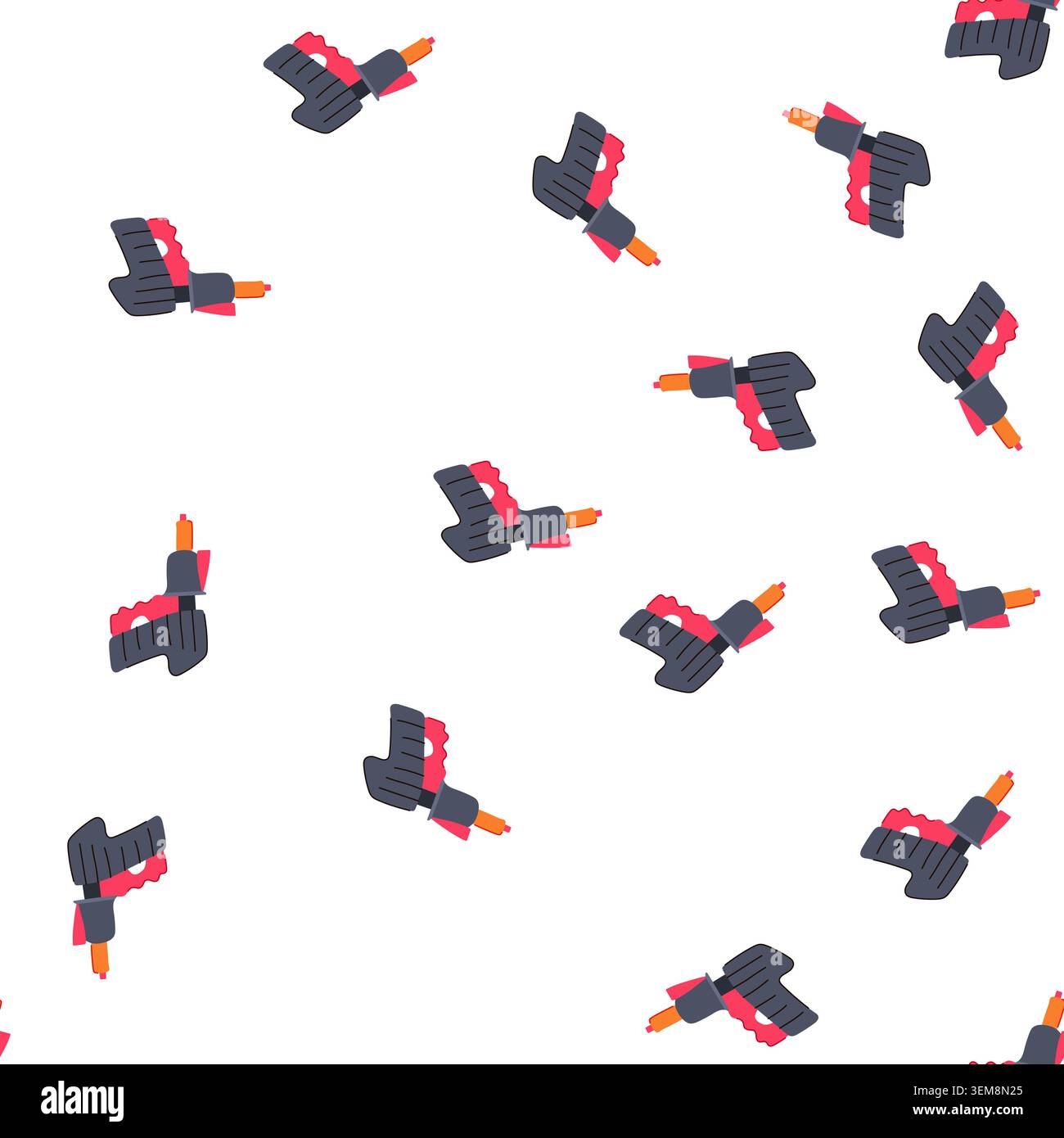 pattern cowboy cap gun toy cartoon vector Stock Vector