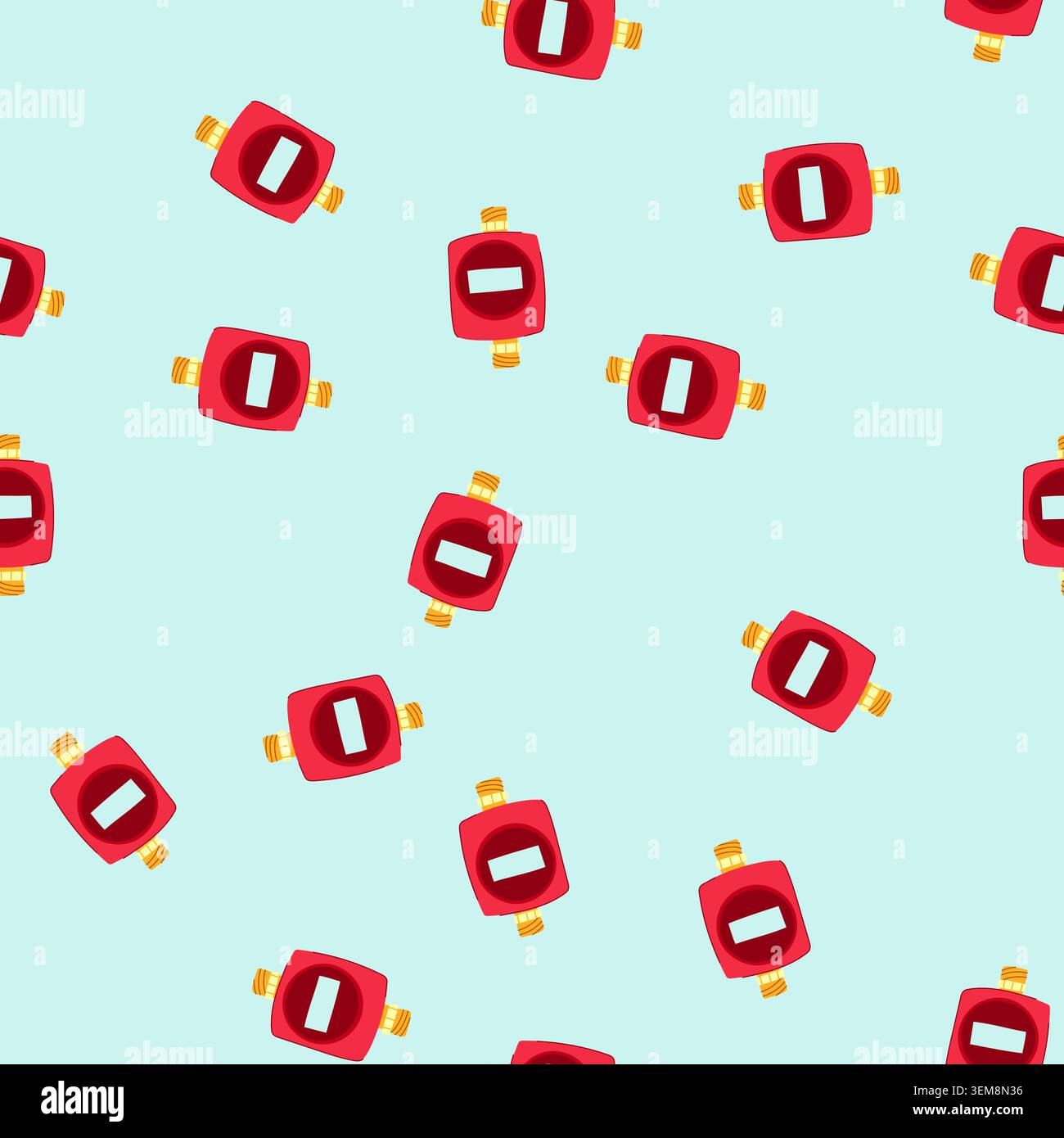 seamless pattern water flow meter measuring resource consumption Stock Vector