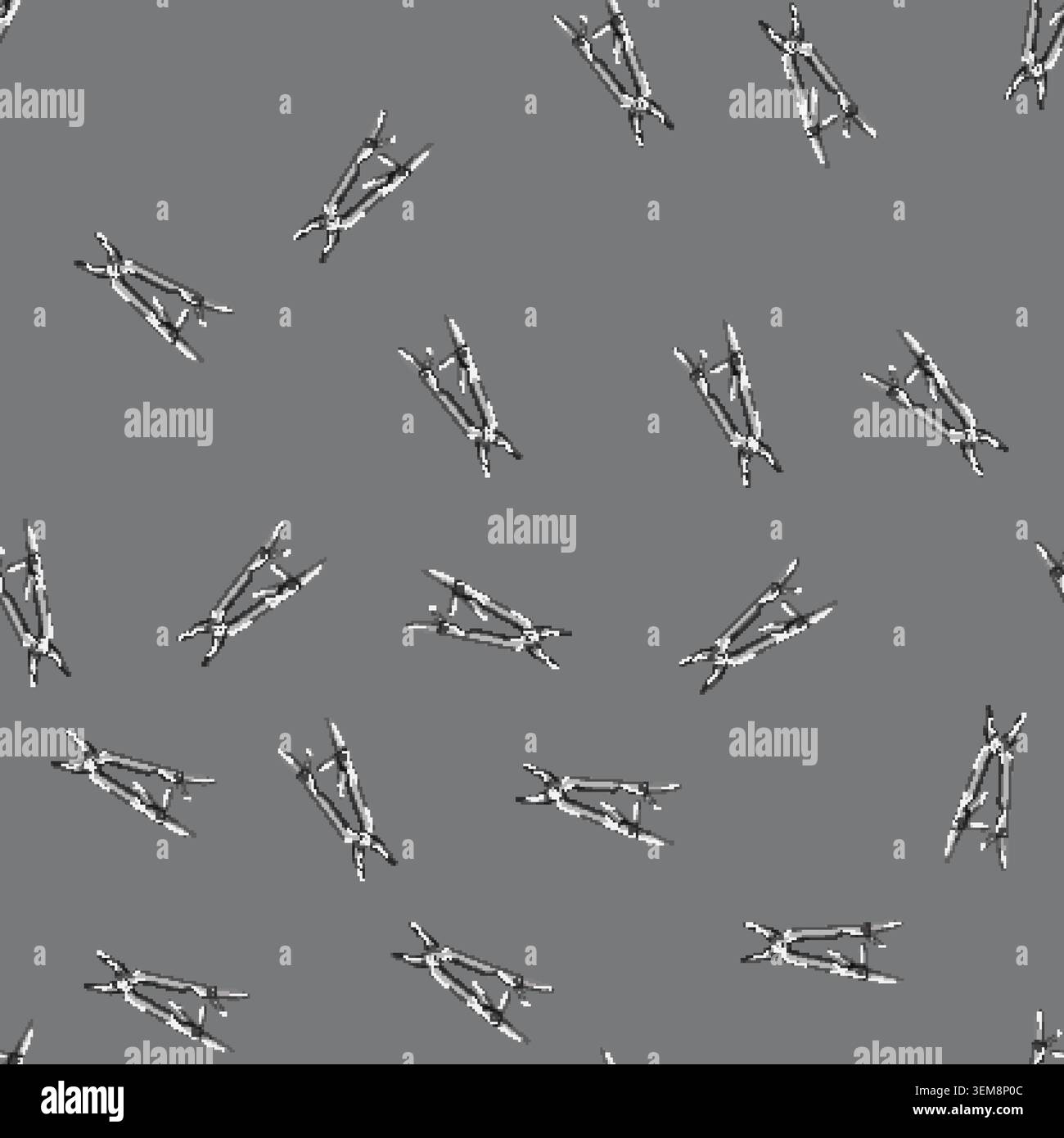 seamless pattern metal knife tool cartoon vector Stock Vector