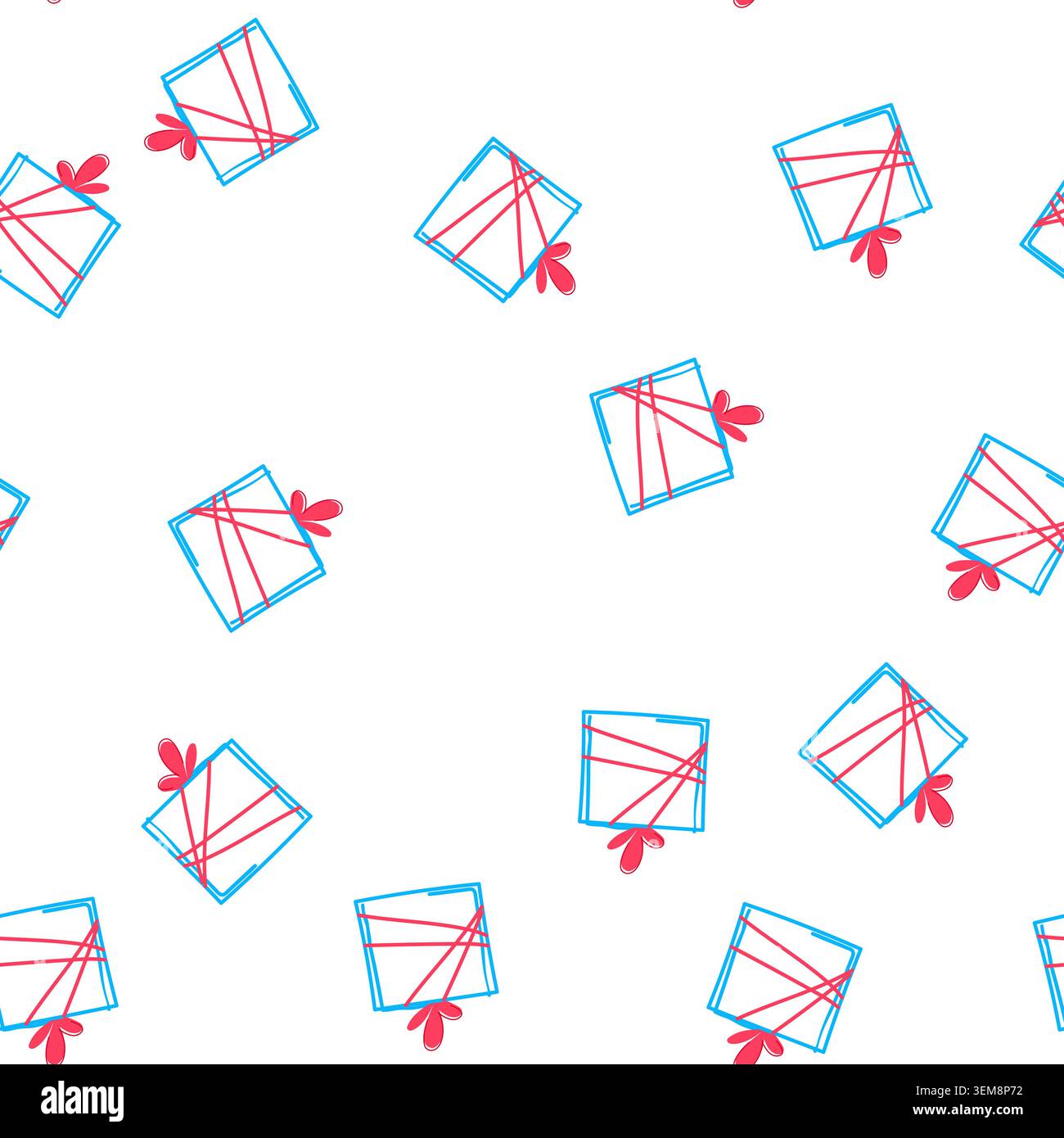 pattern hand drawing gift box representing giving and surprise Stock Vector