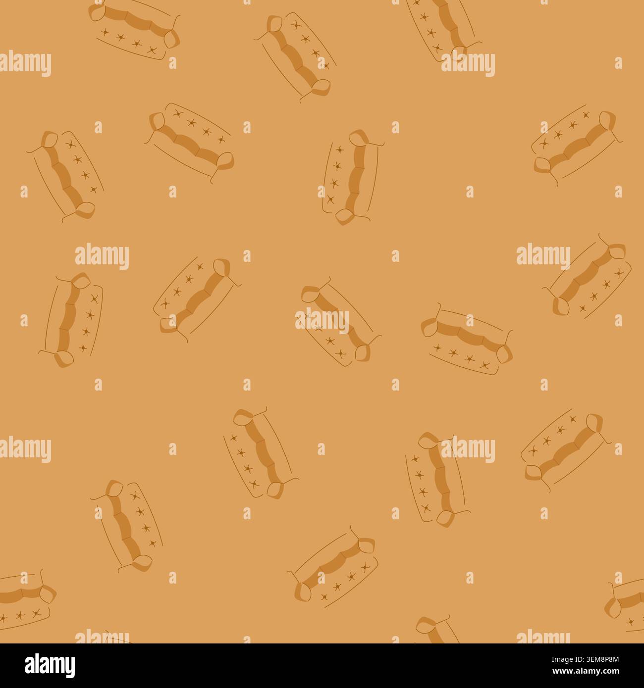 seamless pattern chaise couch leather cartoon vector Stock Vector