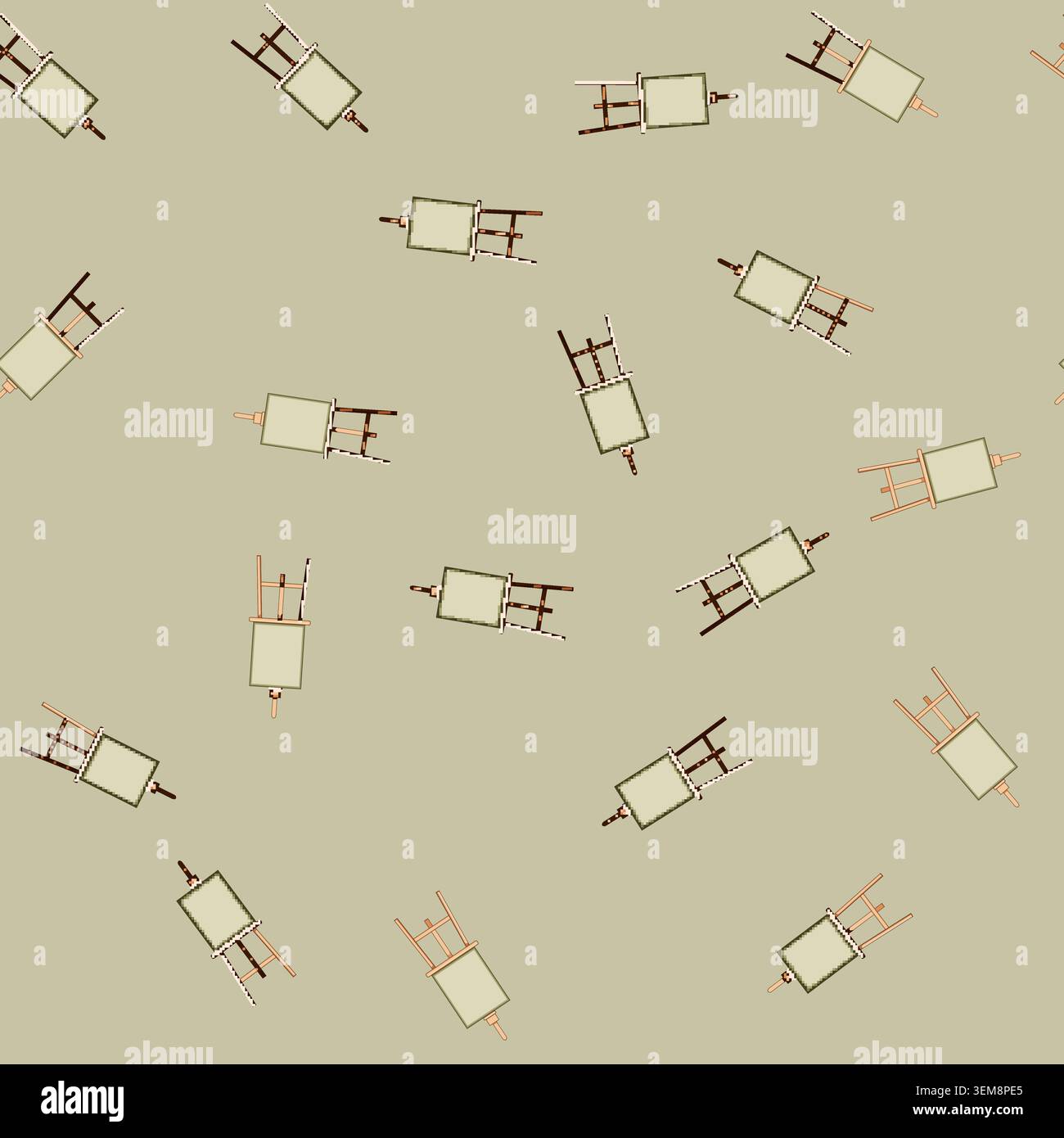 seamless pattern blank easel cartoon vector Stock Vector