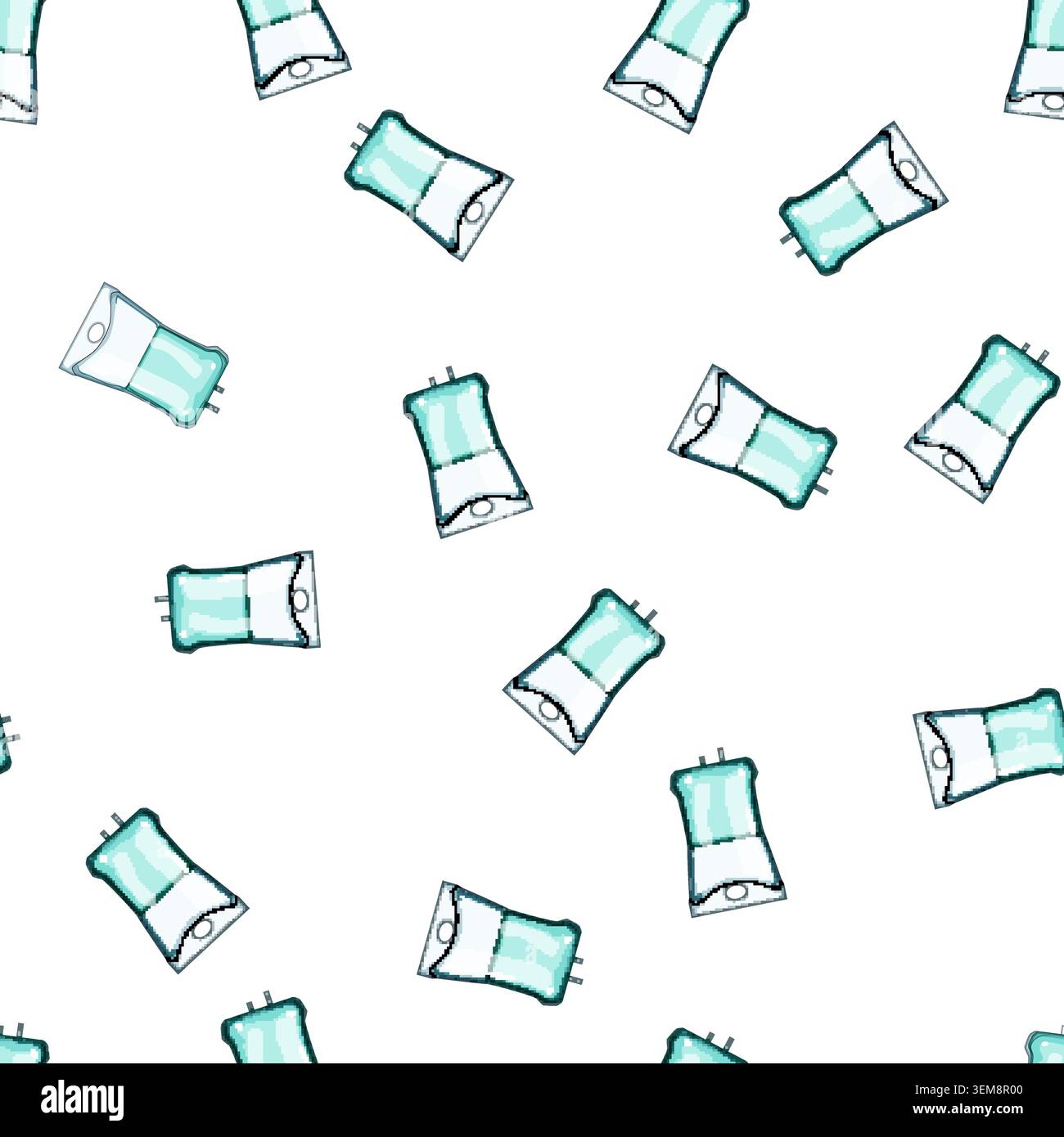 pattern saline iv drip bag cartoon vector Stock Vector