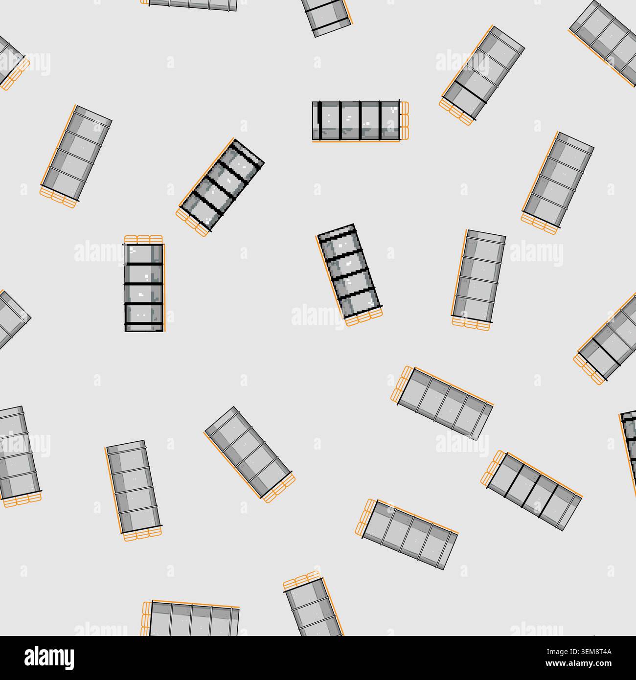 seamless pattern facility oil tank storage cartoon vector Stock Vector