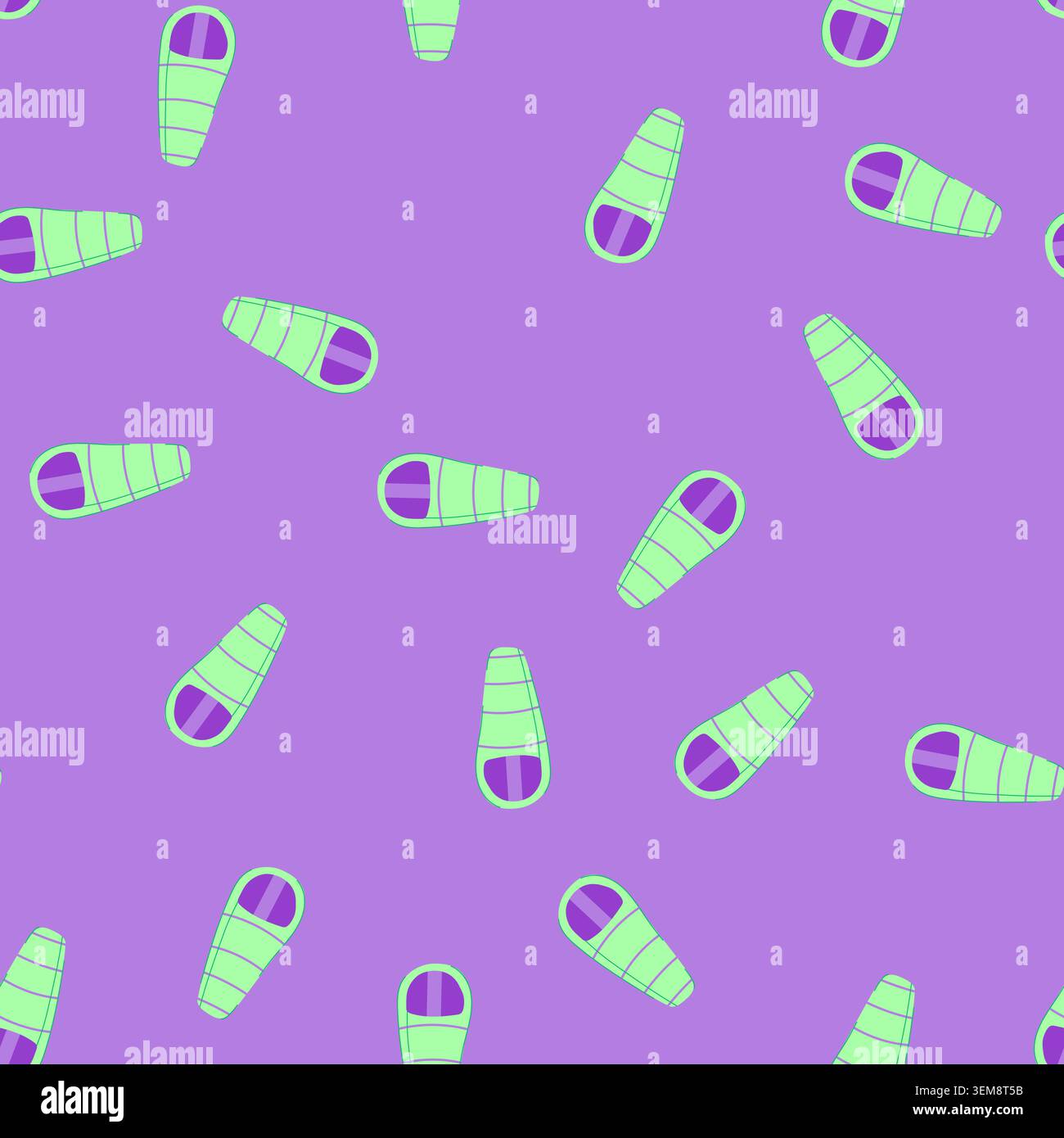 seamless pattern fabric sleeping bag cartoon vector Stock Vector