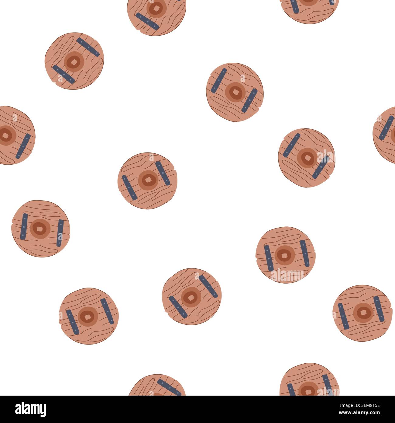 pattern wooden wheel ancient cartoon vector Stock Vector