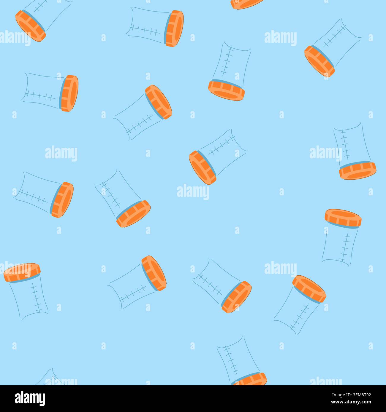seamless pattern free food storage container baby cartoon vector Stock Vector