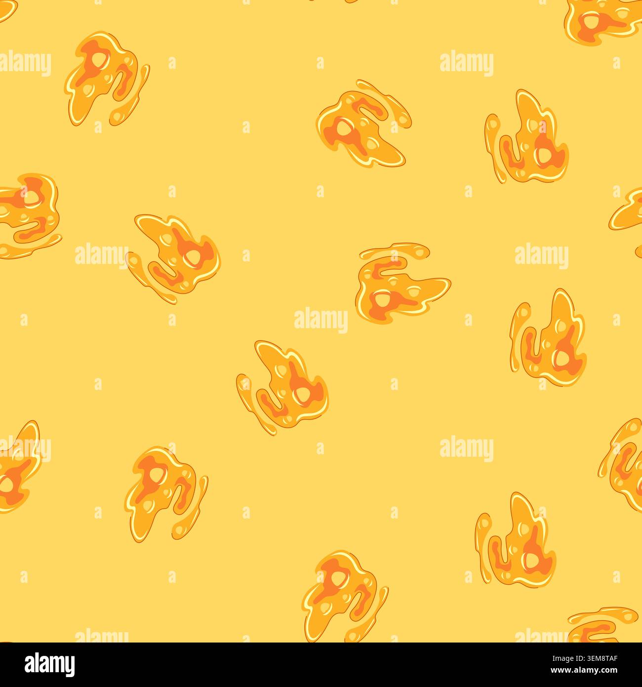 seamless pattern caldera lava puddle cartoon vector Stock Vector