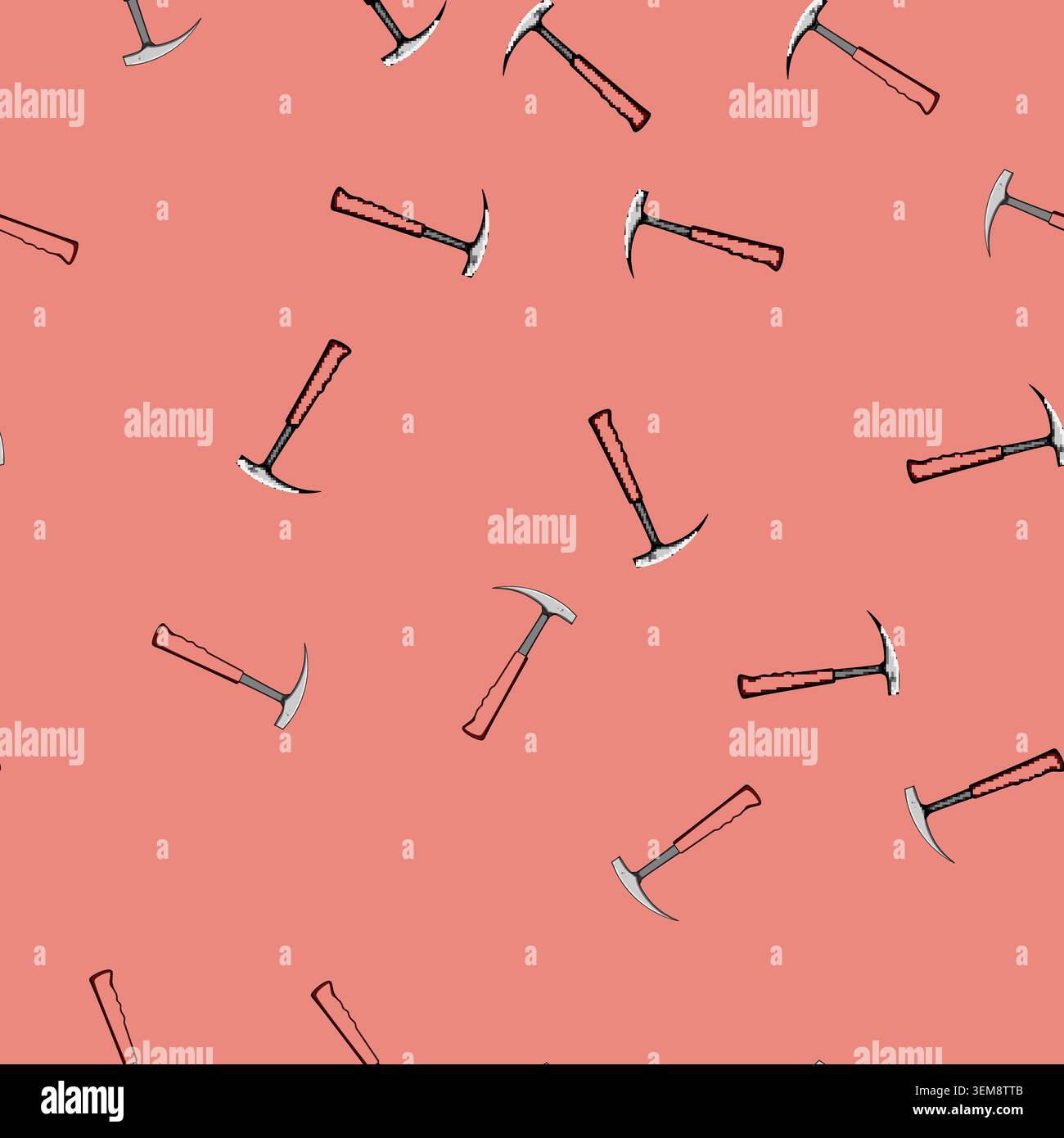 seamless pattern carpentry masons hammer cartoon vector Stock Vector