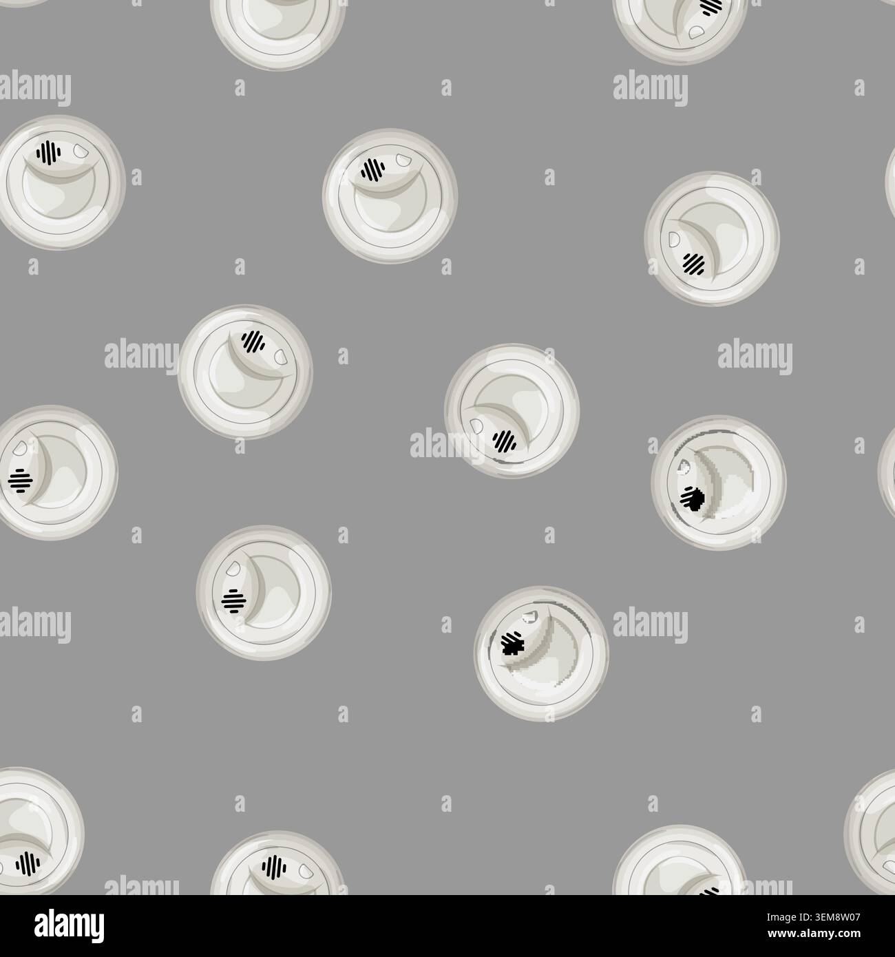 seamless pattern sensor smoke detector cartoon vector Stock Vector