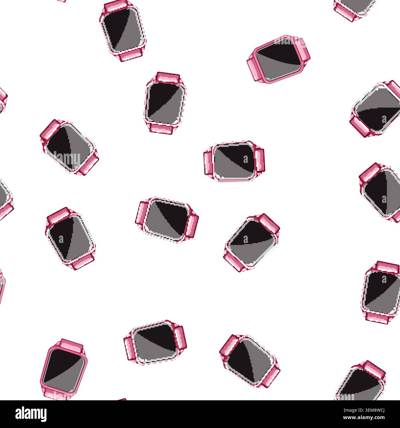 pattern digital kid watch time cartoon vector Stock Vector
