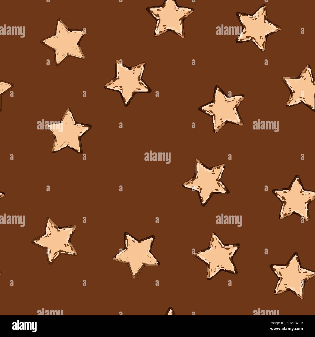 seamless pattern wood wooden button cartoon vector Stock Vector