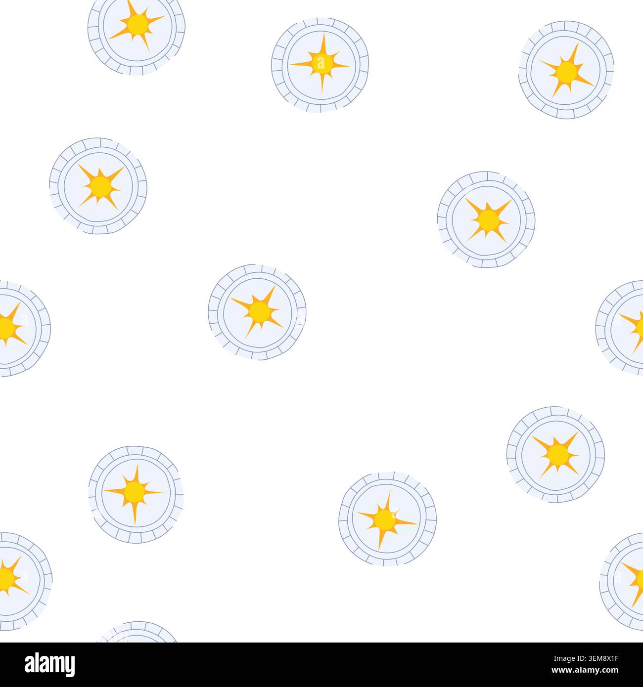pattern east nautical compass cartoon vector Stock Vector