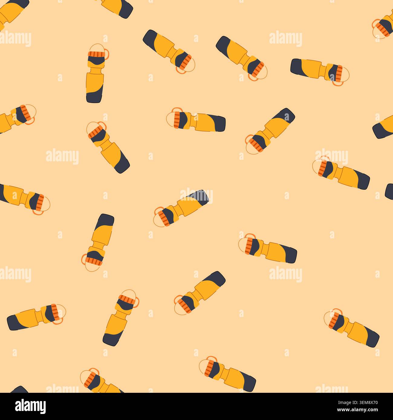 seamless pattern water bike bottle cartoon vector Stock Vector