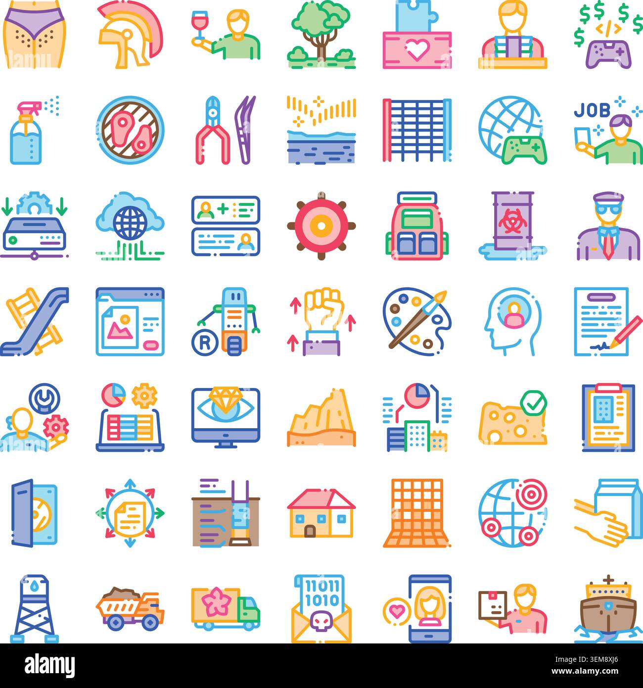 Various concept icons for business logistics and technology Stock Vector