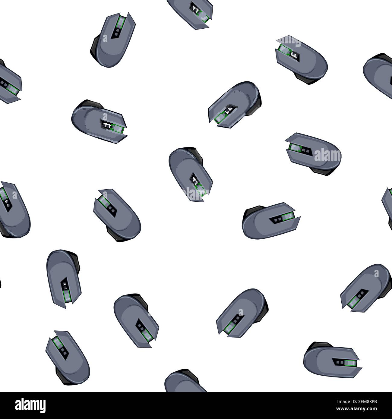 pattern accessories game mouse cartoon vector Stock Vector