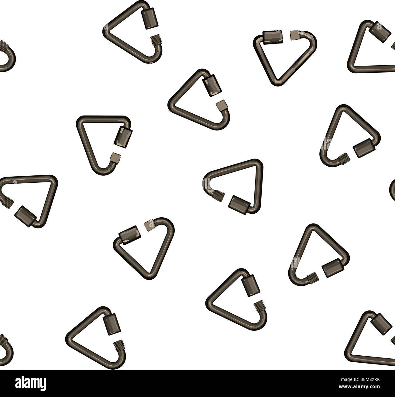 pattern equipment carabiner clip cartoon vector Stock Vector