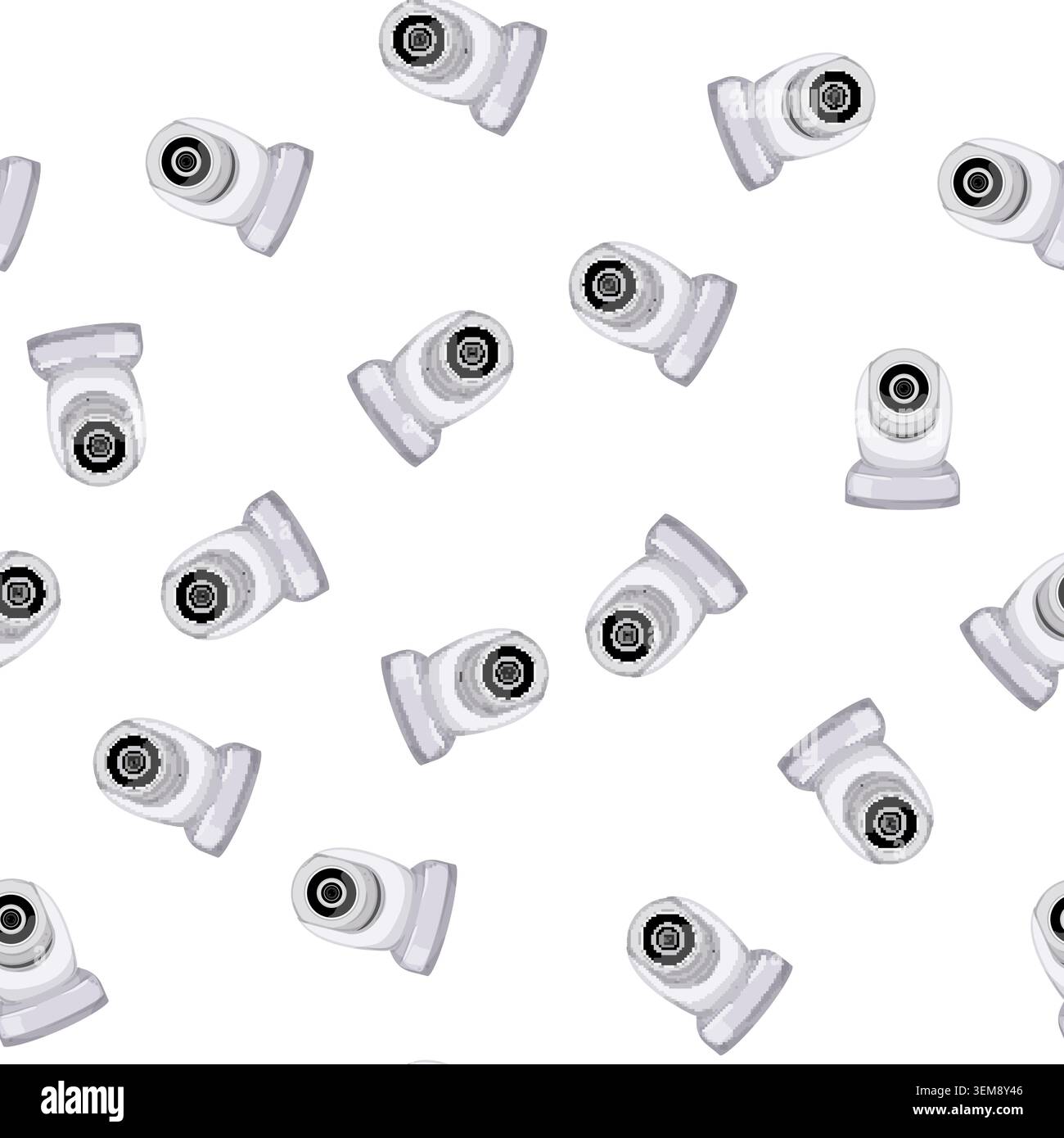 pattern spy security camera cctv cartoon vector Stock Vector