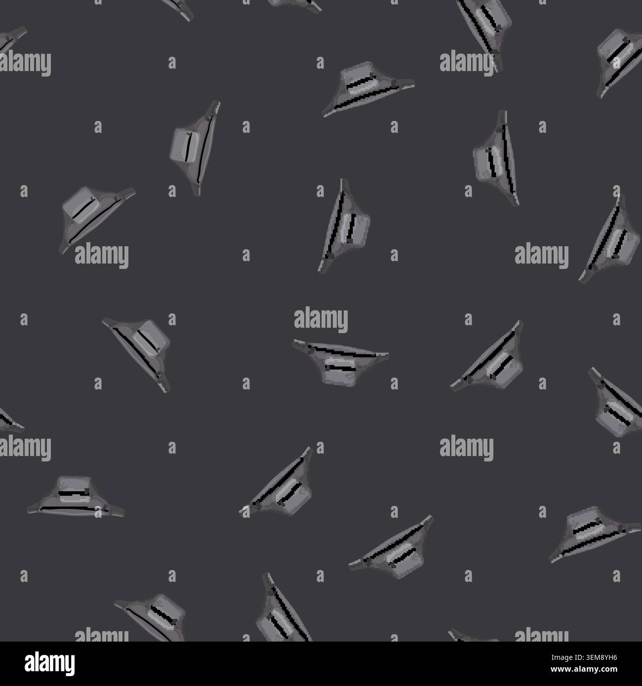 seamless pattern wallet waist bag cartoon vector Stock Vector