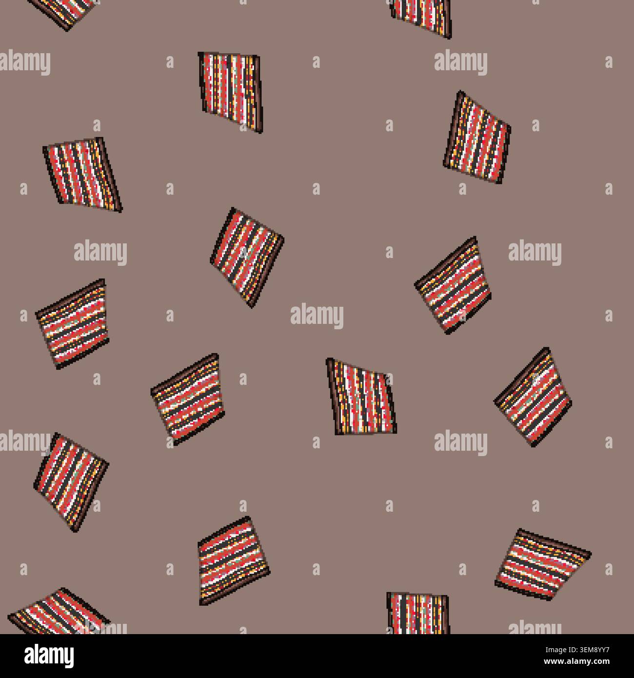 seamless pattern distressed boho rug cartoon vector Stock Vector