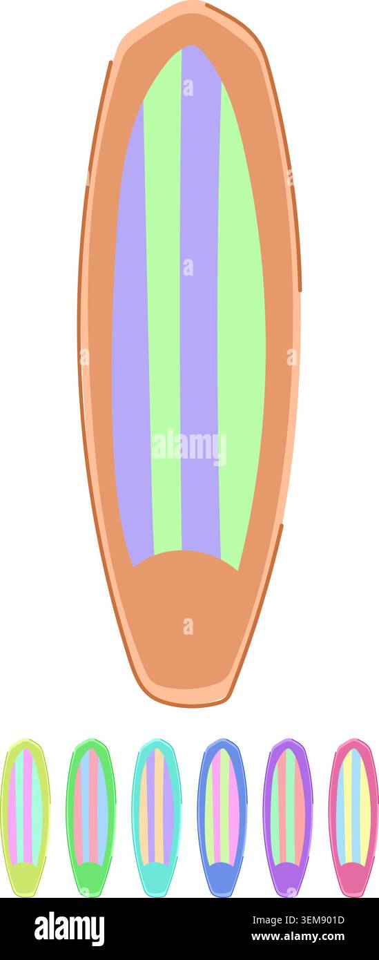 silhouette surfboard vector cartoon graphic Stock Vector
