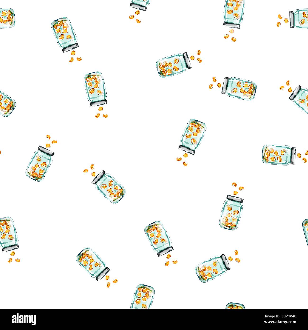 pattern bottle coin jar cartoon vector Stock Vector