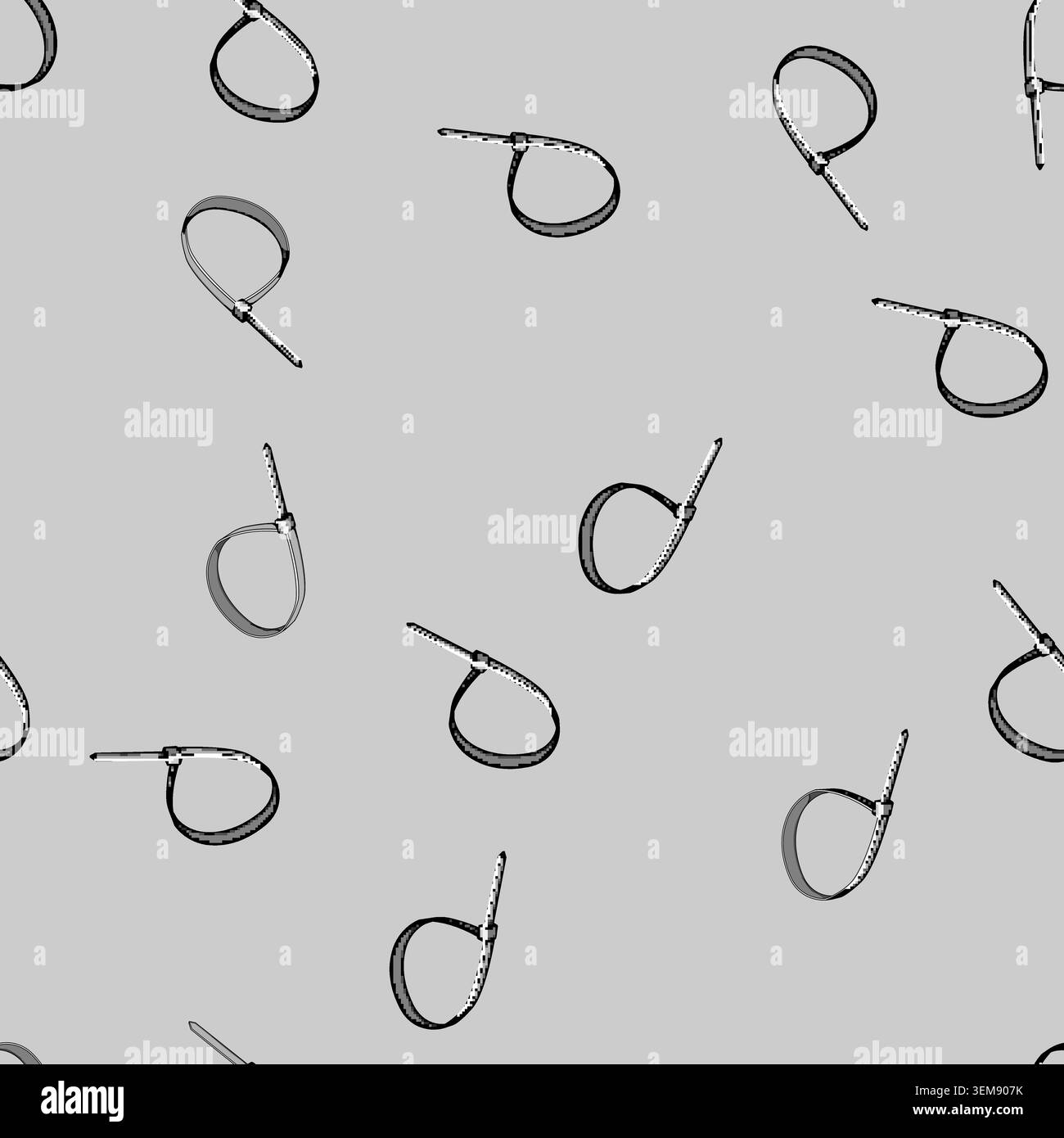 seamless pattern zip cable ties cartoon vector Stock Vector