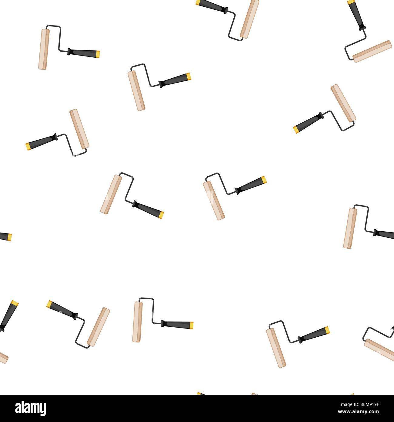 pattern work roller paint cartoon vector Stock Vector