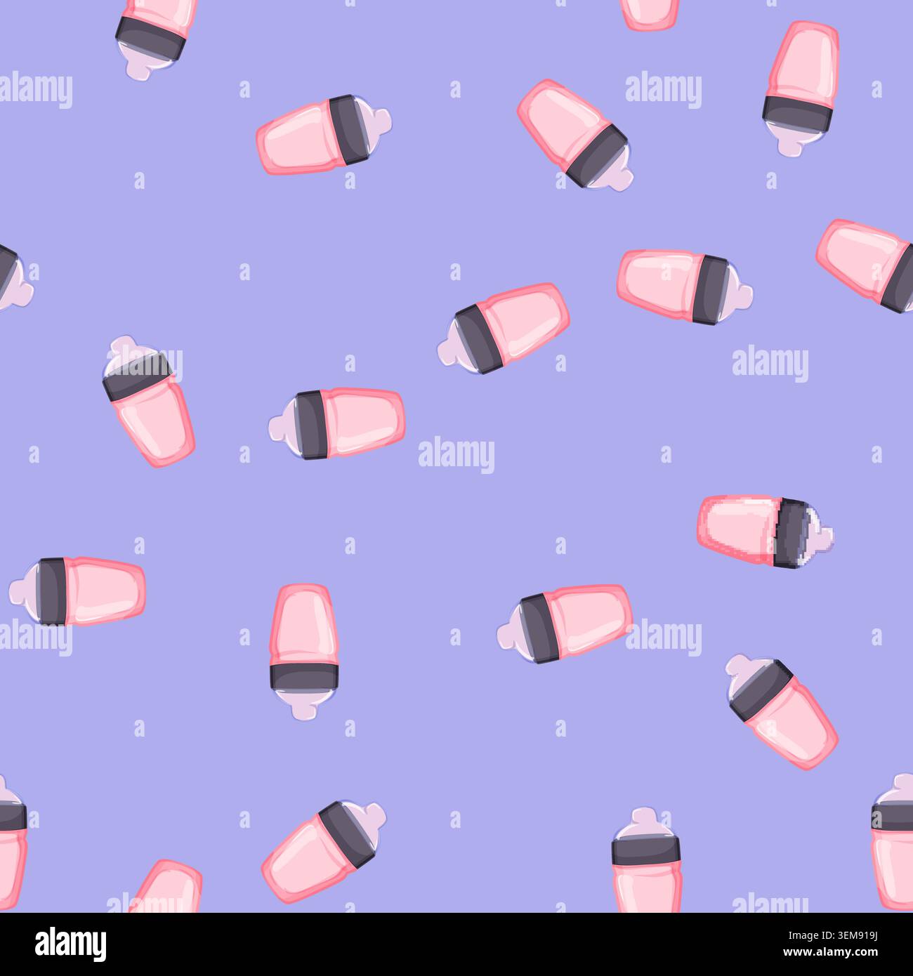 seamless pattern spout sippy cup cartoon vector Stock Vector