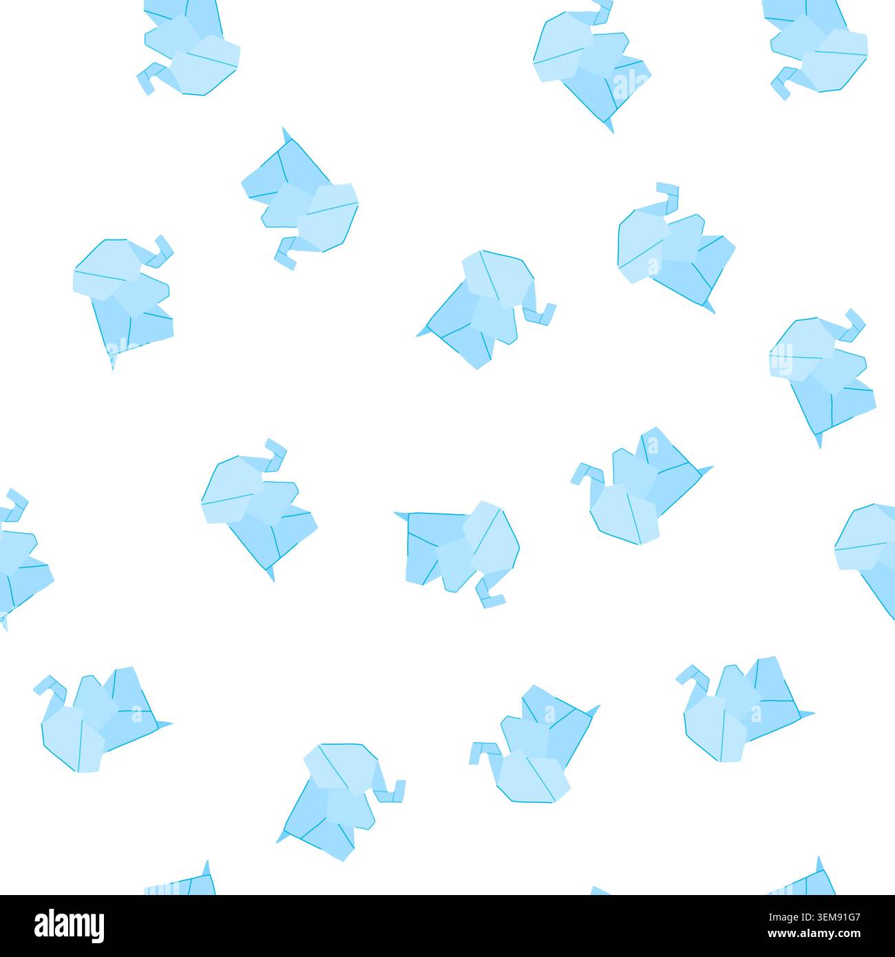 pattern rabbit origami animals cartoon vector Stock Vector