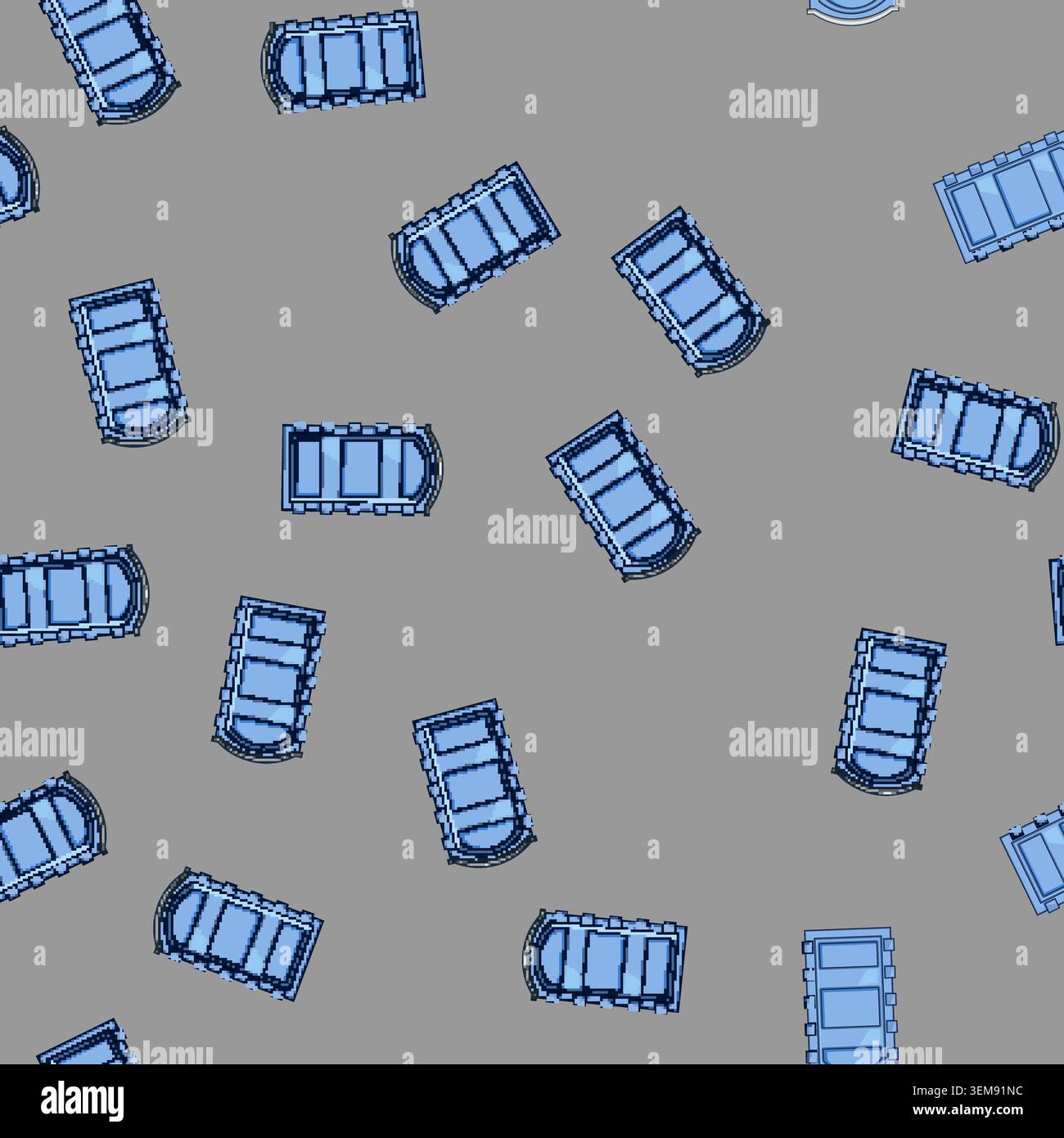 seamless pattern Blue portable toilet providing temporary hygiene solution Stock Vector