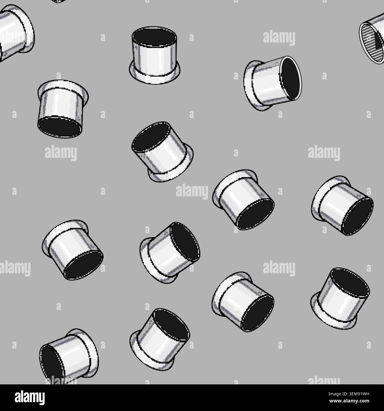seamless pattern flow faucet aerator cartoon vector Stock Vector