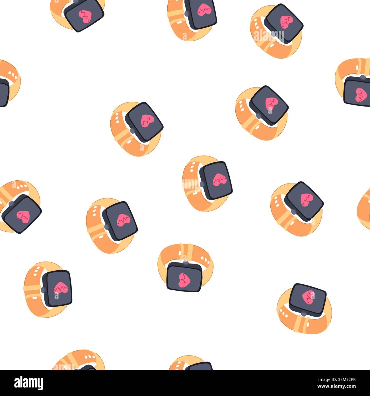pattern digital smart watch cartoon vector Stock Vector