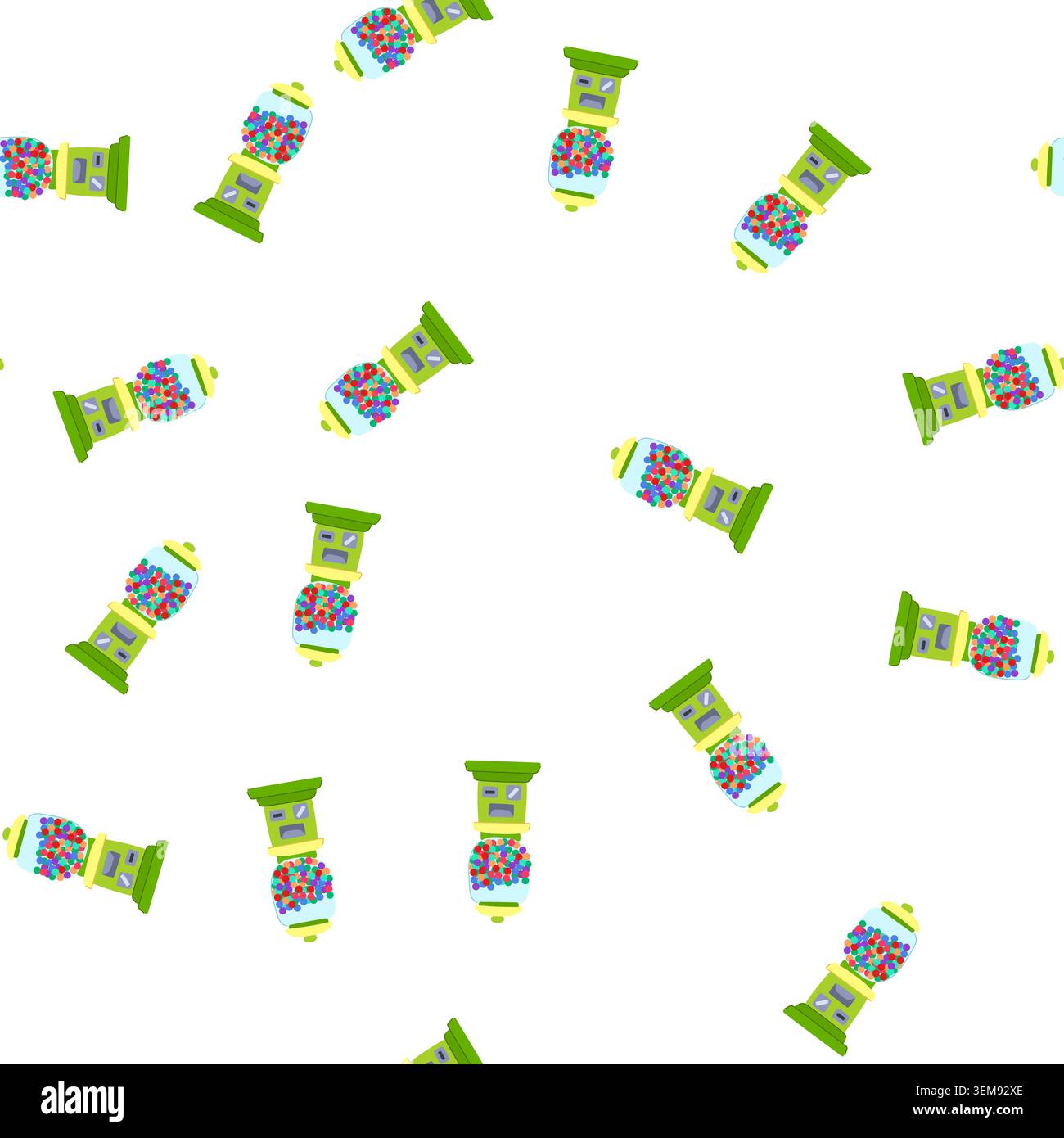 pattern gum bubblegum machine cartoon vector Stock Vector