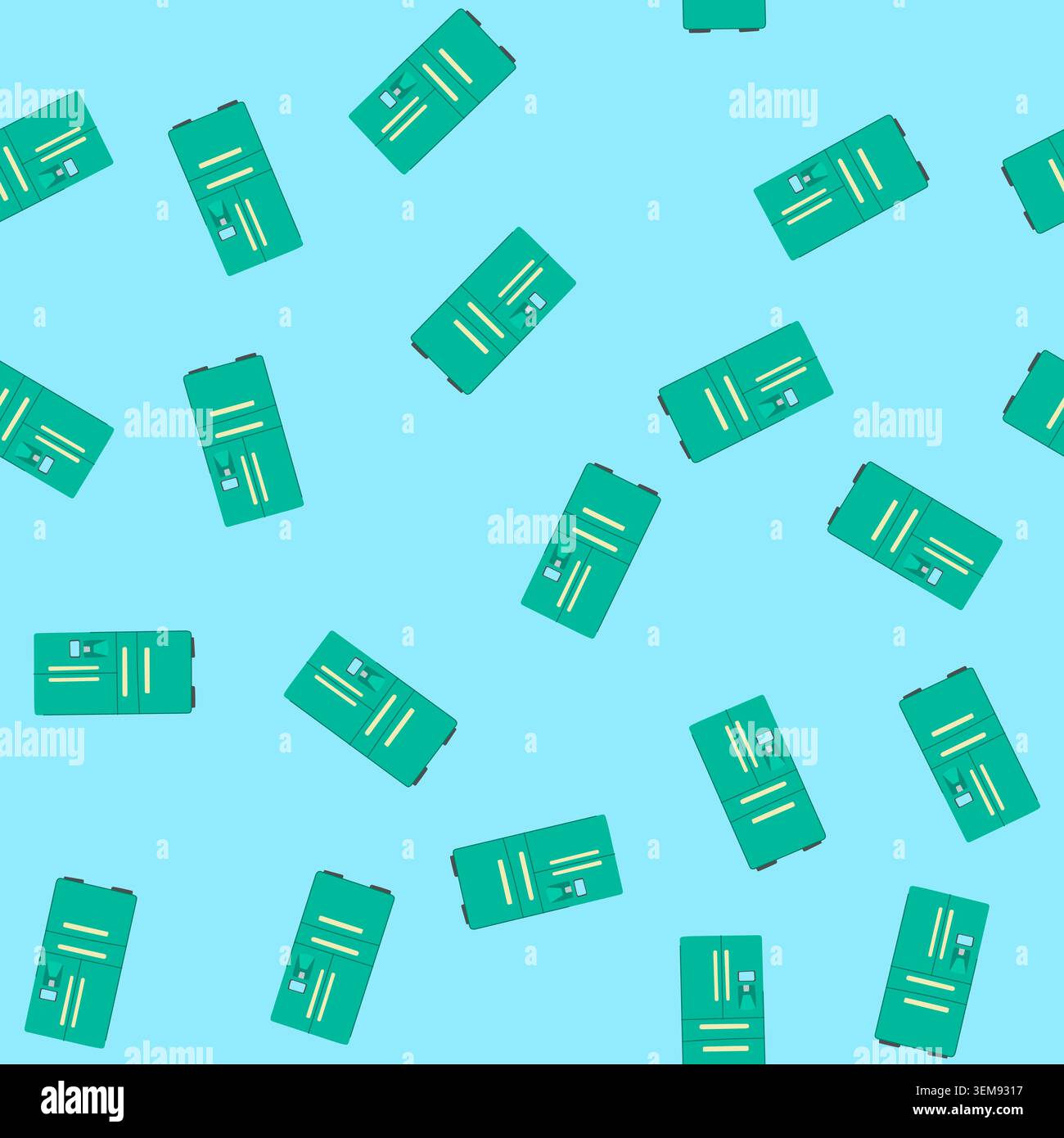 seamless pattern home fridge cartoon vector Stock Vector