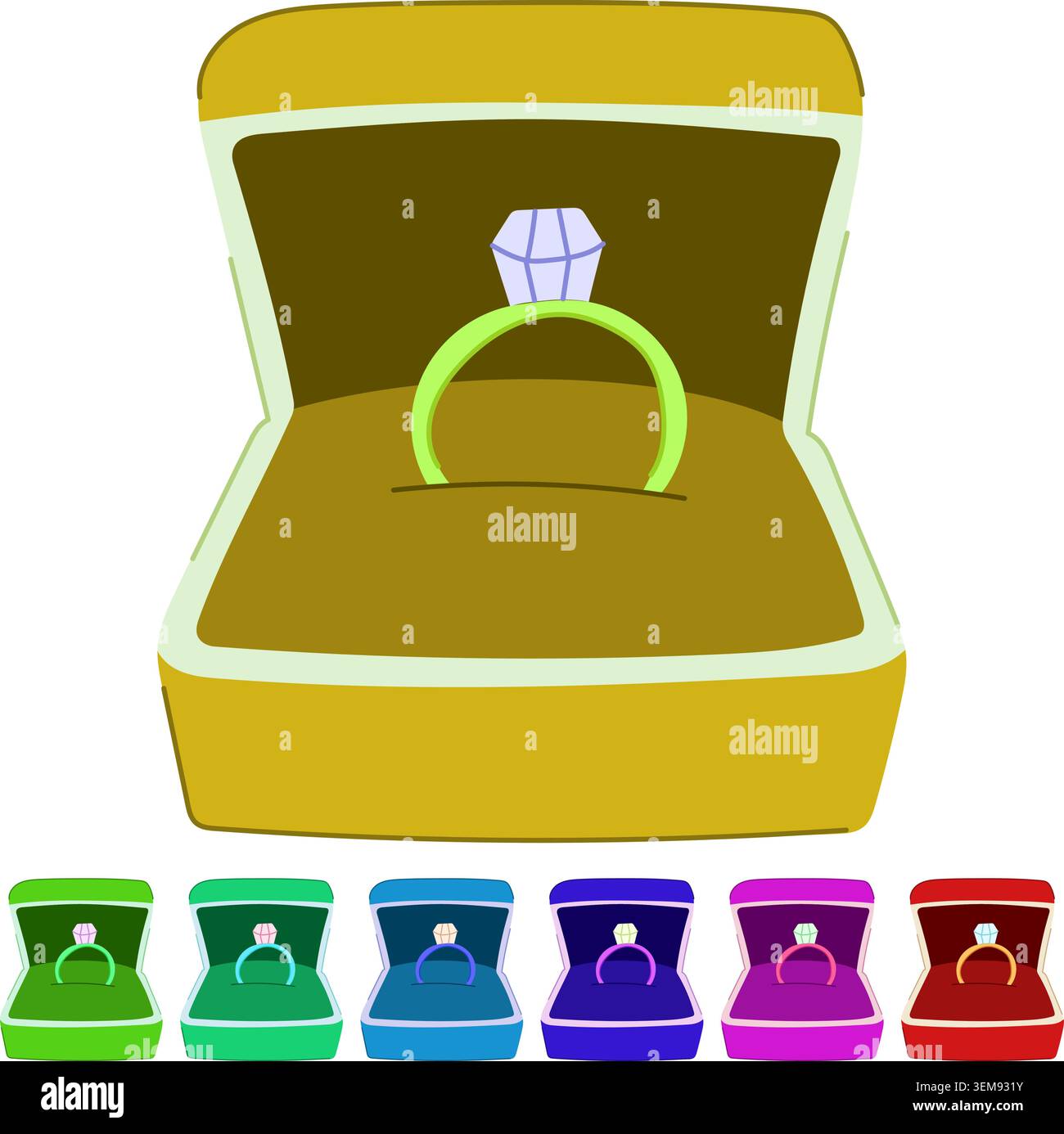 jewellery proposal ring box vector cartoon graphic Stock Vector