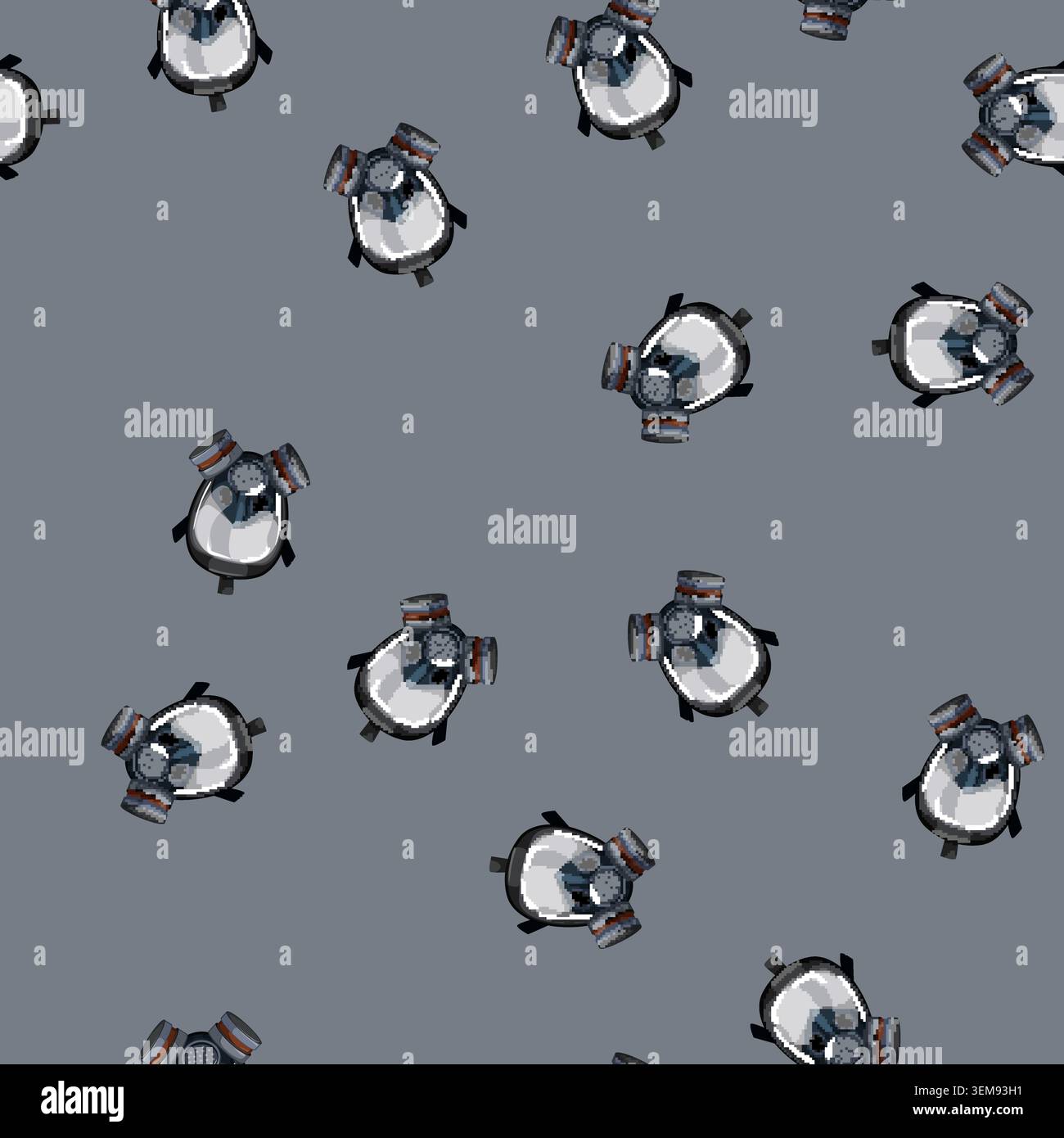 seamless pattern work respirator mask cartoon vector Stock Vector