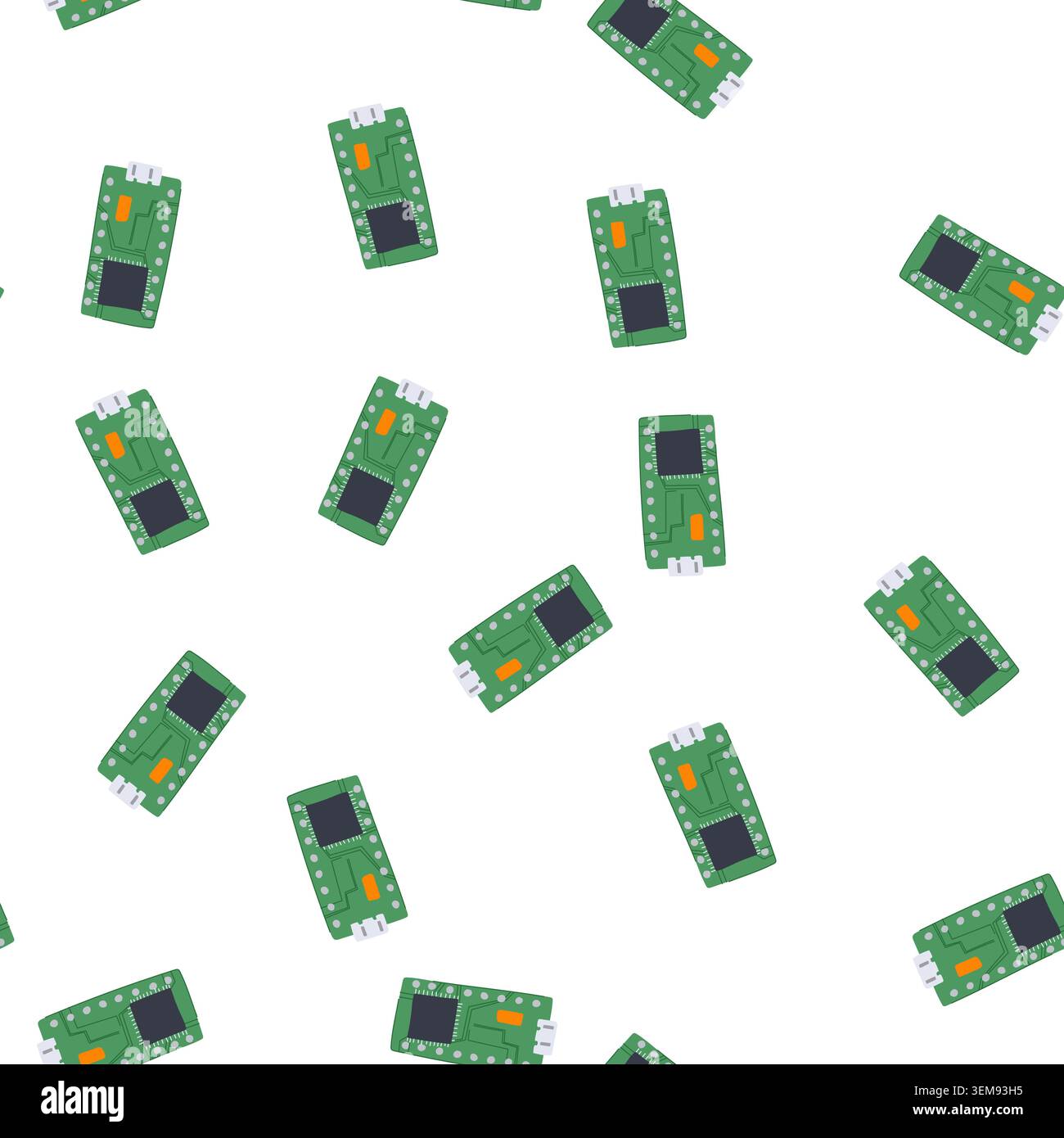 pattern technology microcontroller cartoon vector Stock Vector