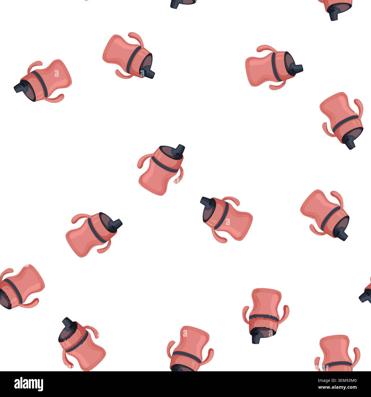 pattern fedding sippy cup cartoon vector Stock Vector