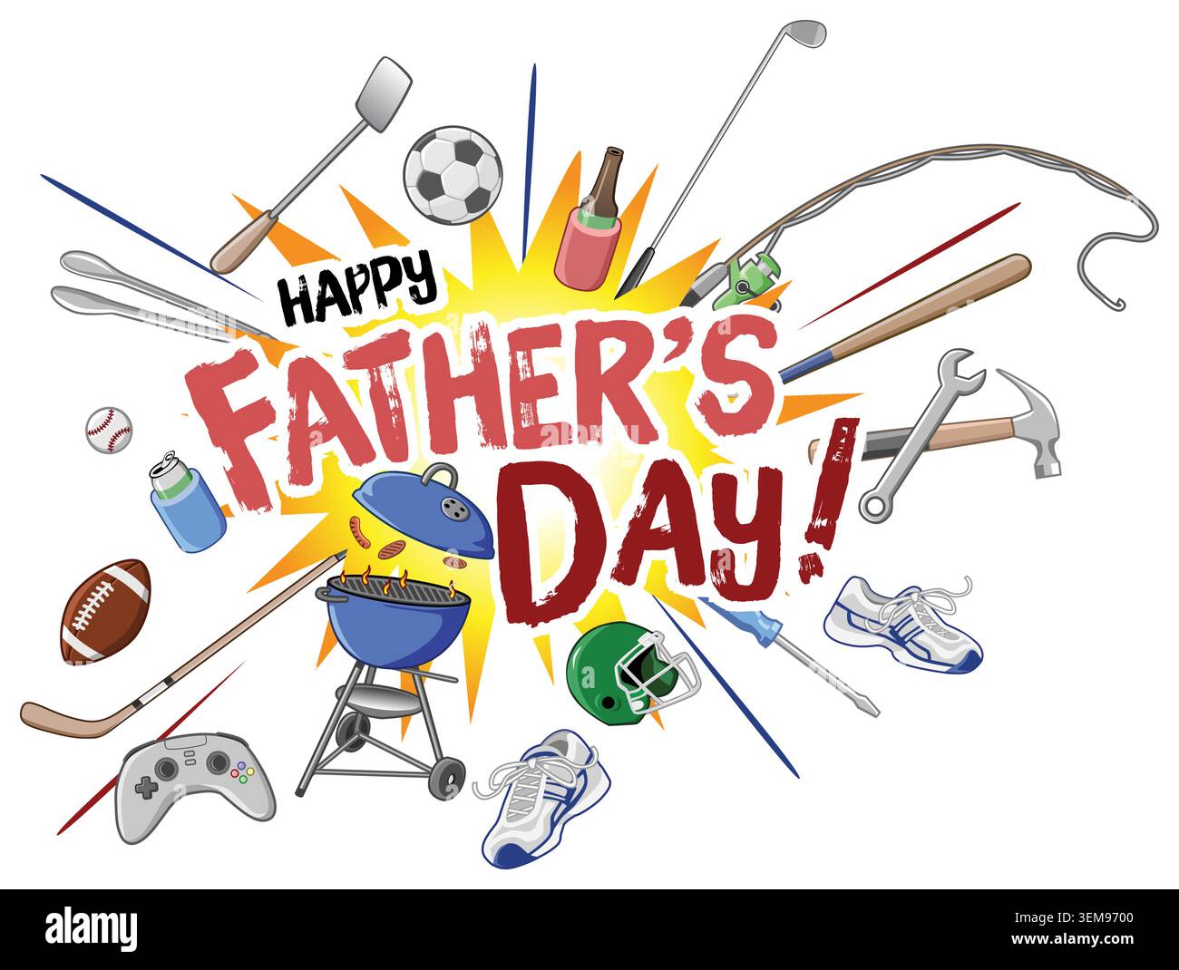Father's Day - Fun Exploding Collage Stock Vector