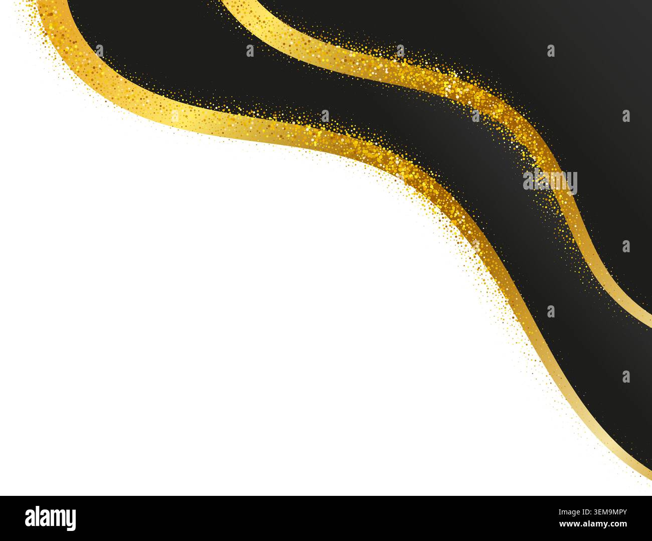 Luxury Black Gold Certificate Corner Glitter Frame Elegant Diploma Border Corner Vector Stock Vector
