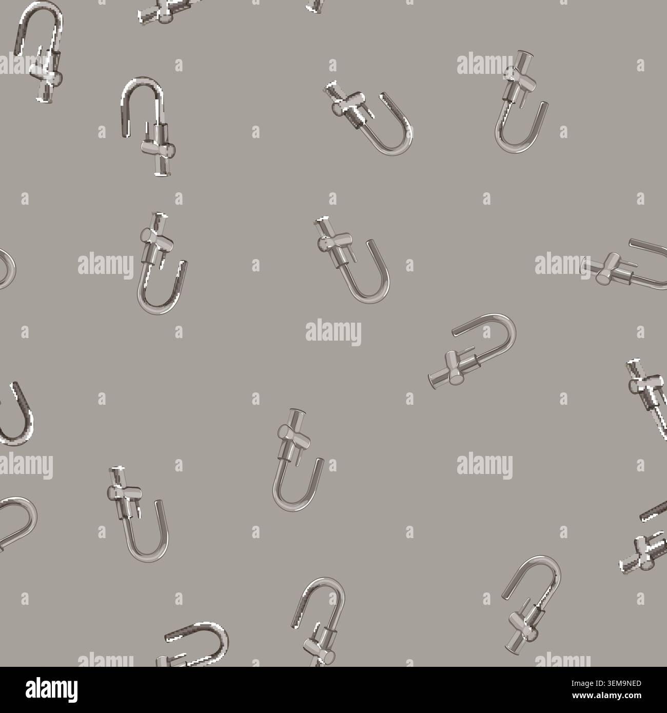 seamless pattern sink faucet water cartoon vector Stock Vector
