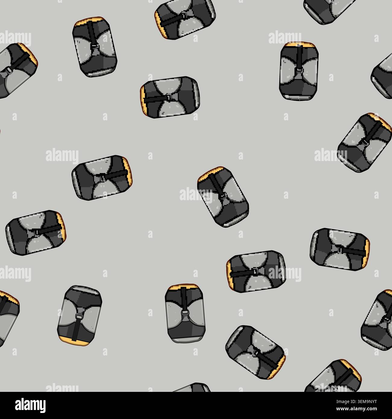 seamless pattern Compression bag for travel packing and storage Stock Vector