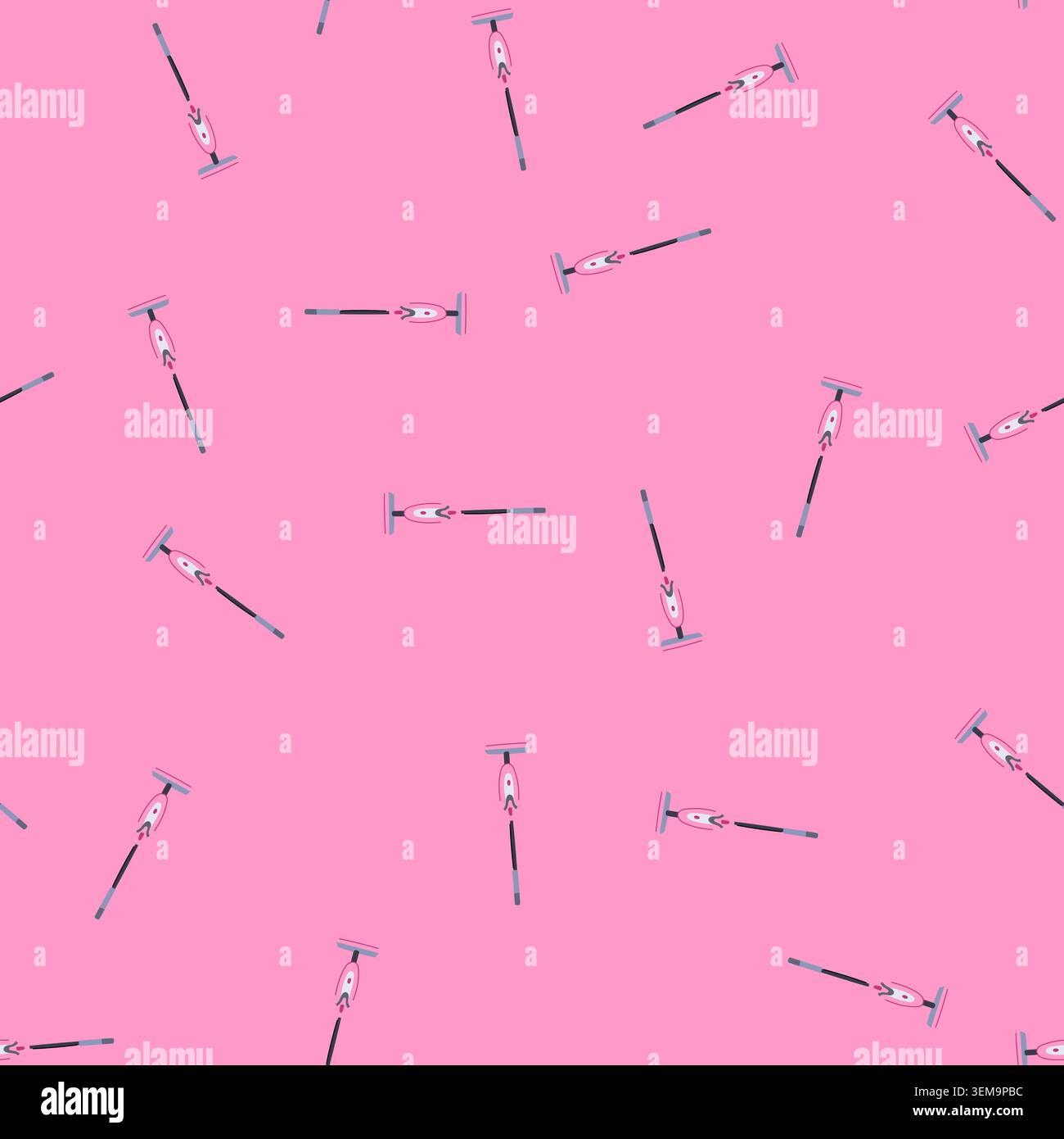 seamless pattern broom electric mop cartoon vector Stock Vector