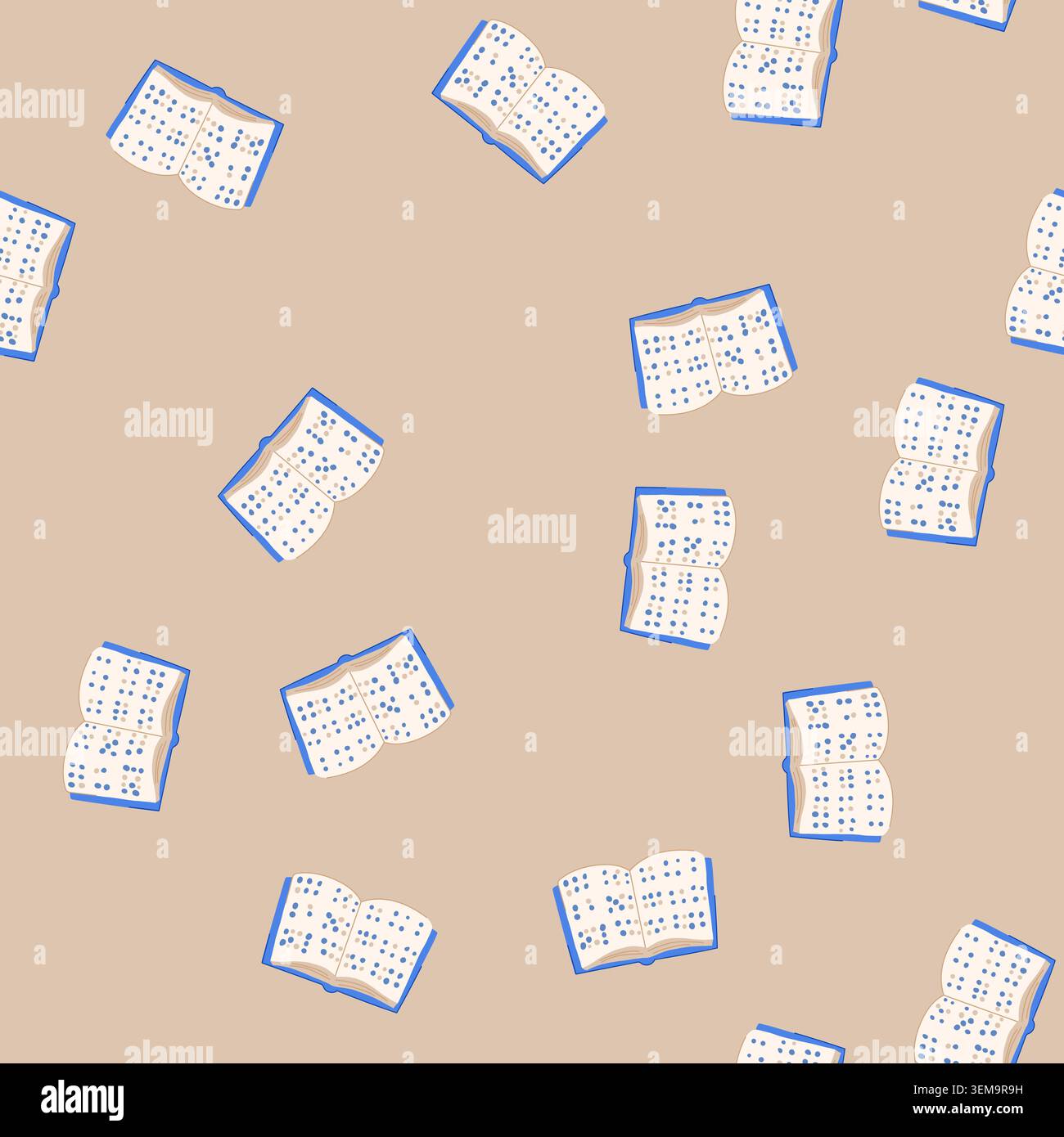 seamless pattern embossing braille textbook cartoon vector Stock Vector